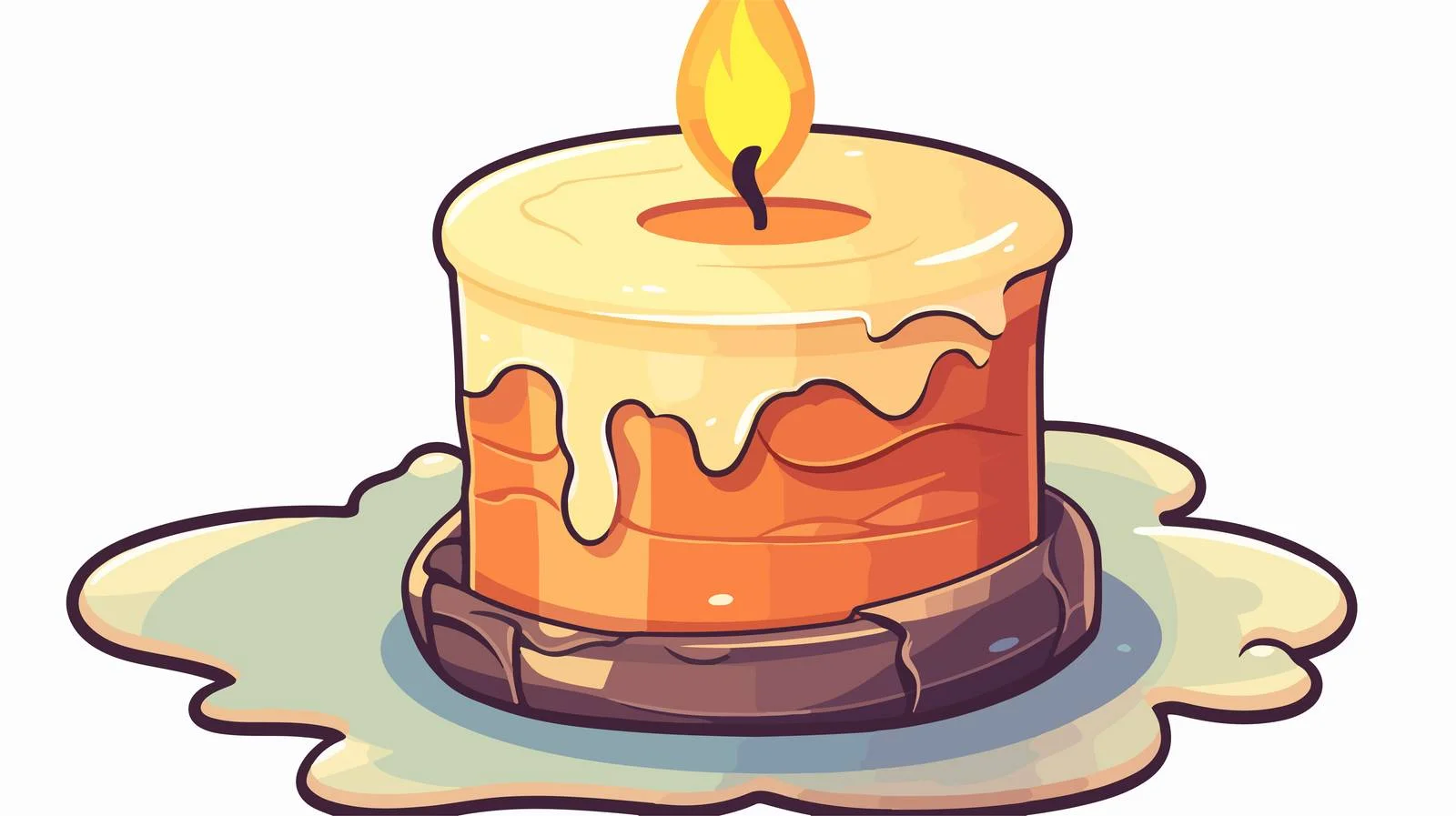 Cartoon Lit Candle Sticker — free download from Dotvec