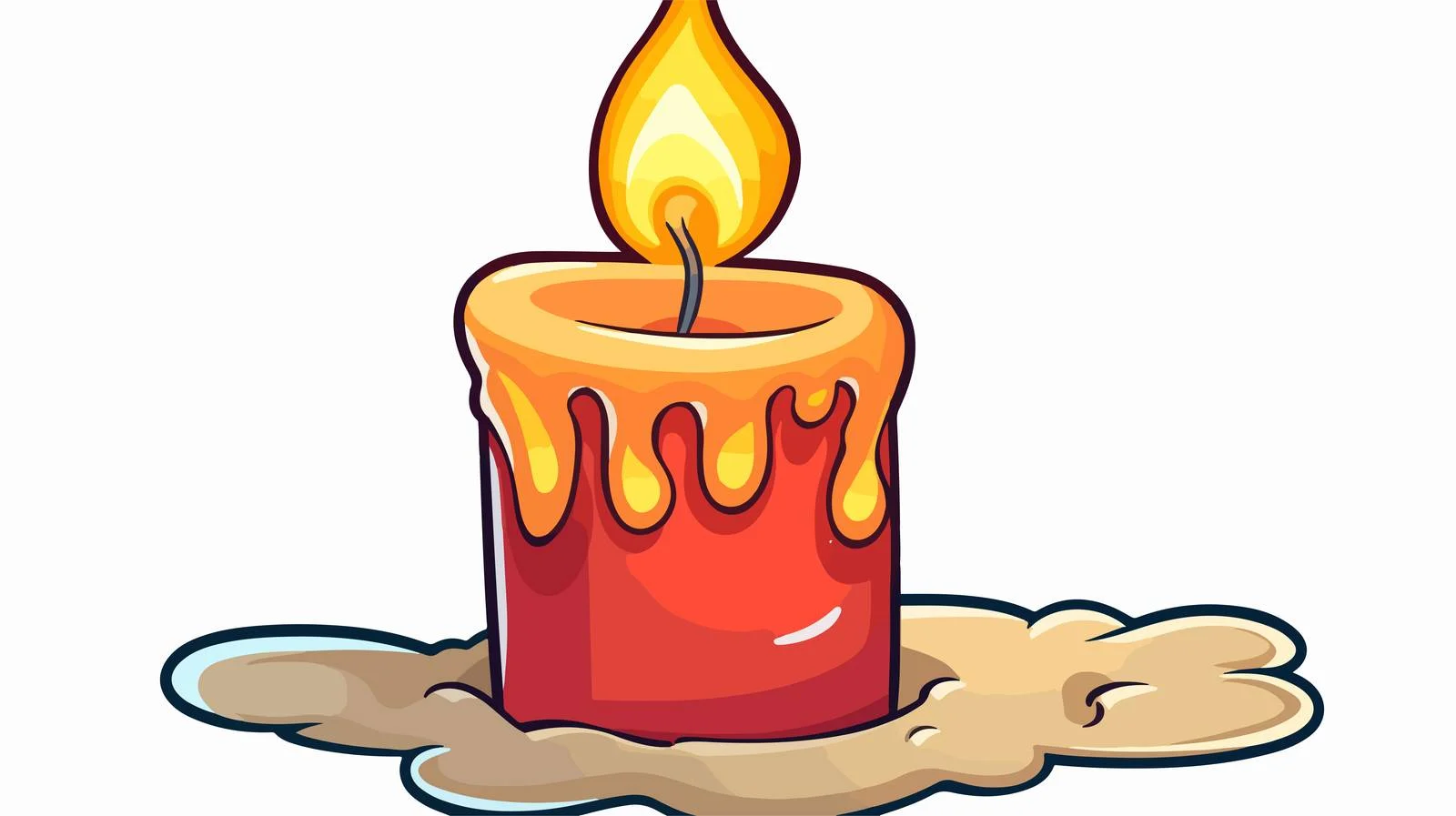 Cute Cartoon Lit Candle Sticker — free download from Dotvec