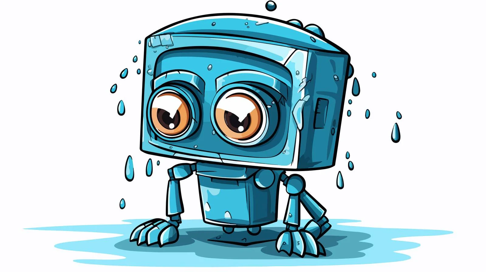 Cute Malfunctioning Cartoon Sticker — free download from Dotvec