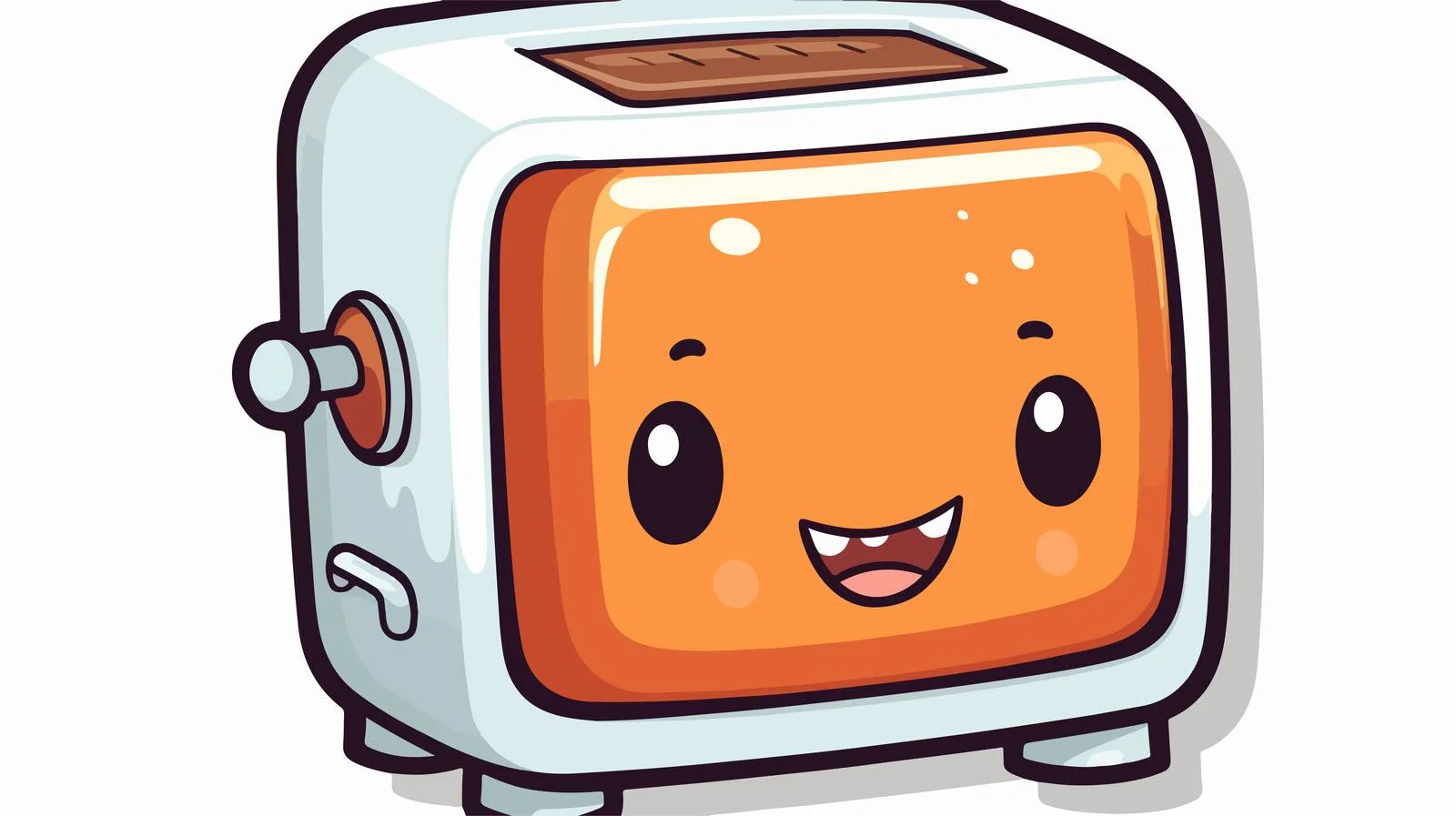 Distressed Cartoon Toaster Sticker — free download from Dotvec