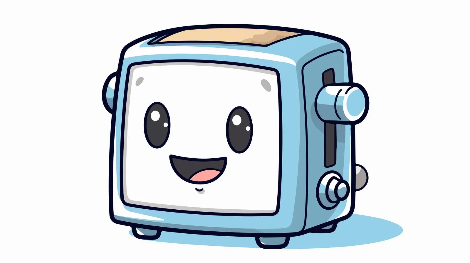 Distressed Cartoon Toaster Sticker — free download from Dotvec