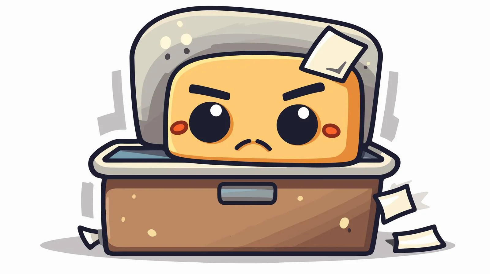 Distressed Cute Cartoon Paperless Office Sticker — free download from Dotvec