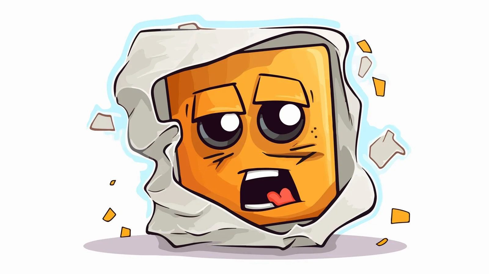 Distressed Cartoon Paperless Office Sticker – free paperless image from Dotvec