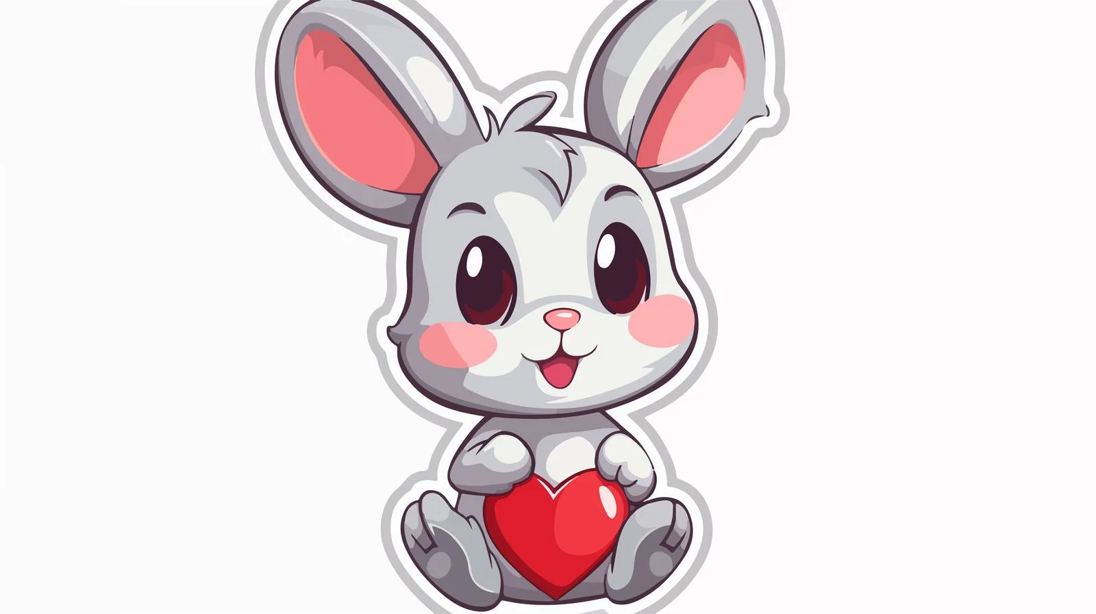 Distressed Cartoon Rabbit Sticker — free download from Dotvec