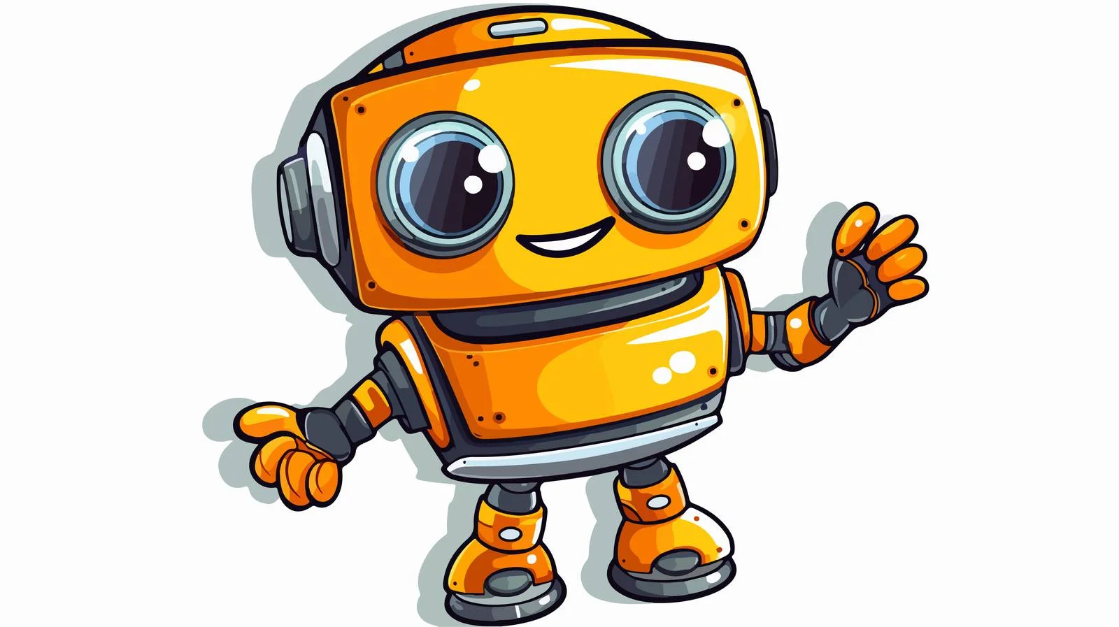 Distressed Cartoon Robot Sticker — free download from Dotvec
