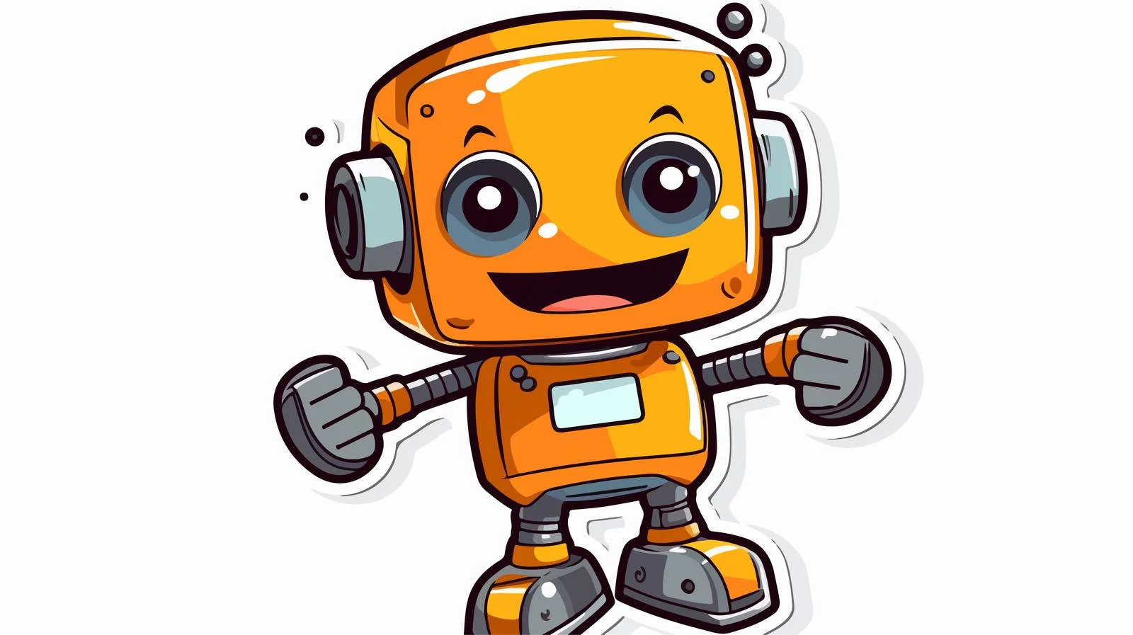 Distressed Cute Cartoon Robot Sticker — free download from Dotvec