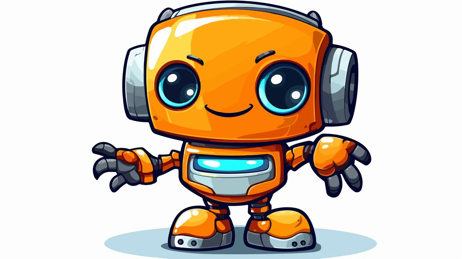 Distressed Cute Cartoon Robot Sticker — free download from Dotvec