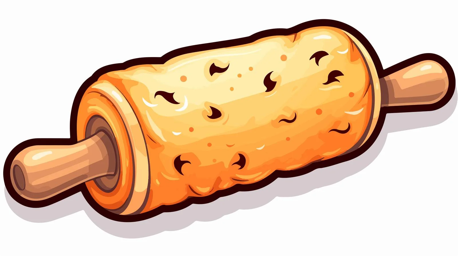 Vintage Cartoon Rolling Pin Sticker — free download from Dotvec