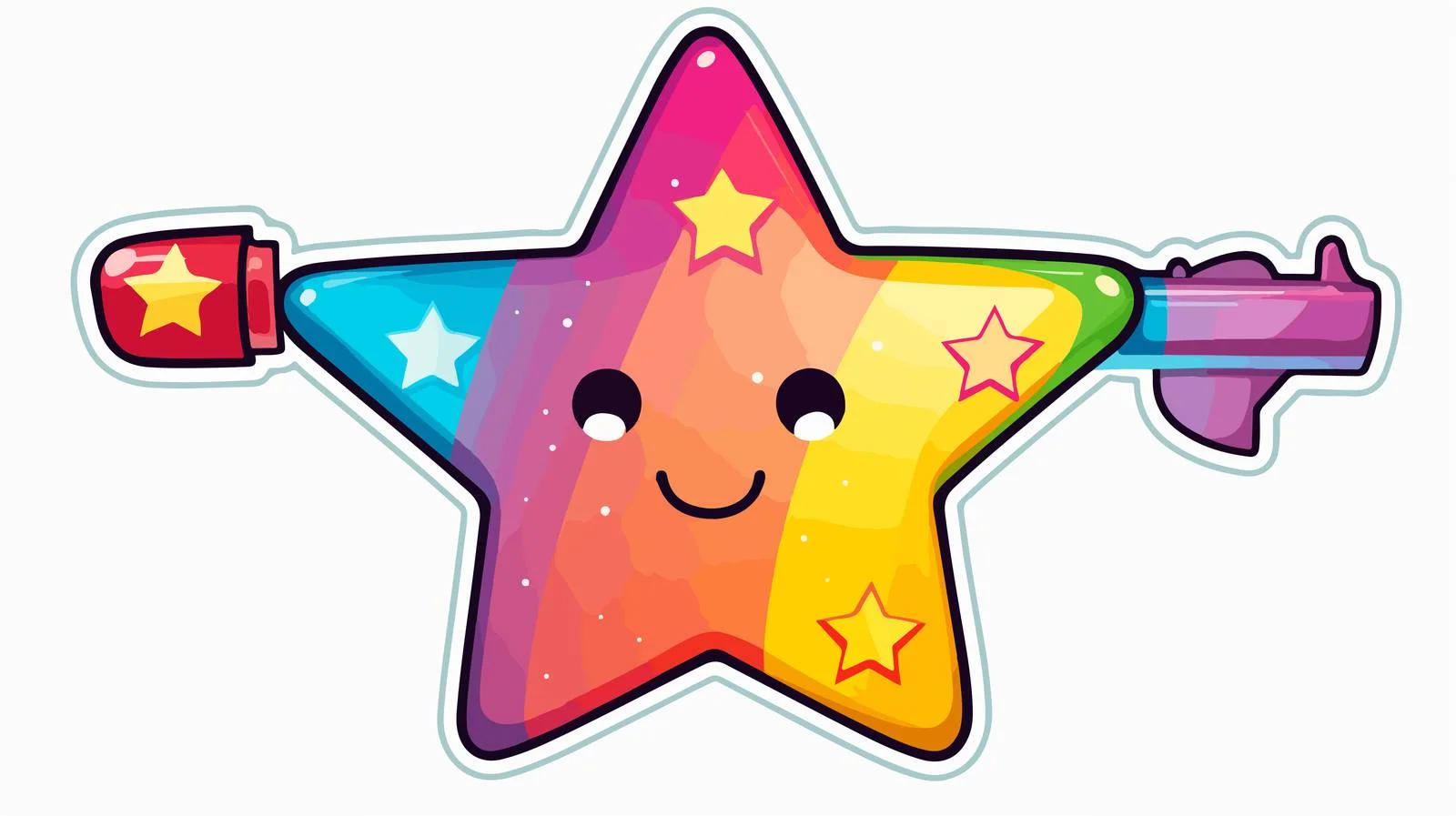 Cartoon Rainbow Sticker — free download from Dotvec