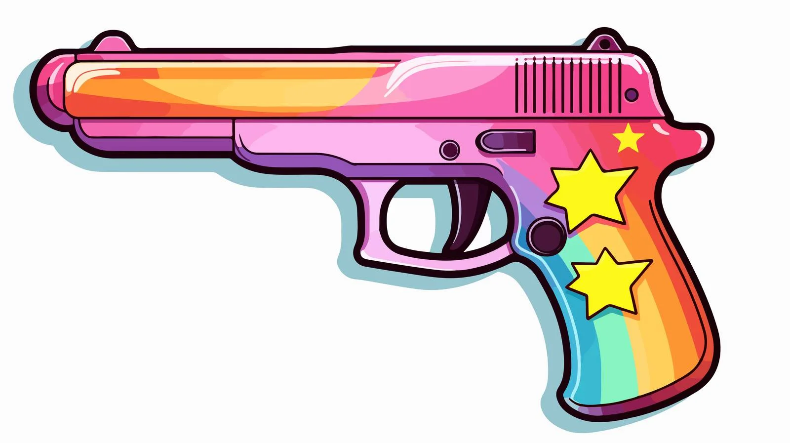 Colorful Cartoon Shooting Rainbow Sticker — free download from Dotvec