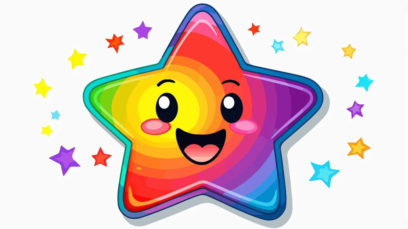 Whimsical Rainbow Shooter Distressed Sticker — free download from Dotvec