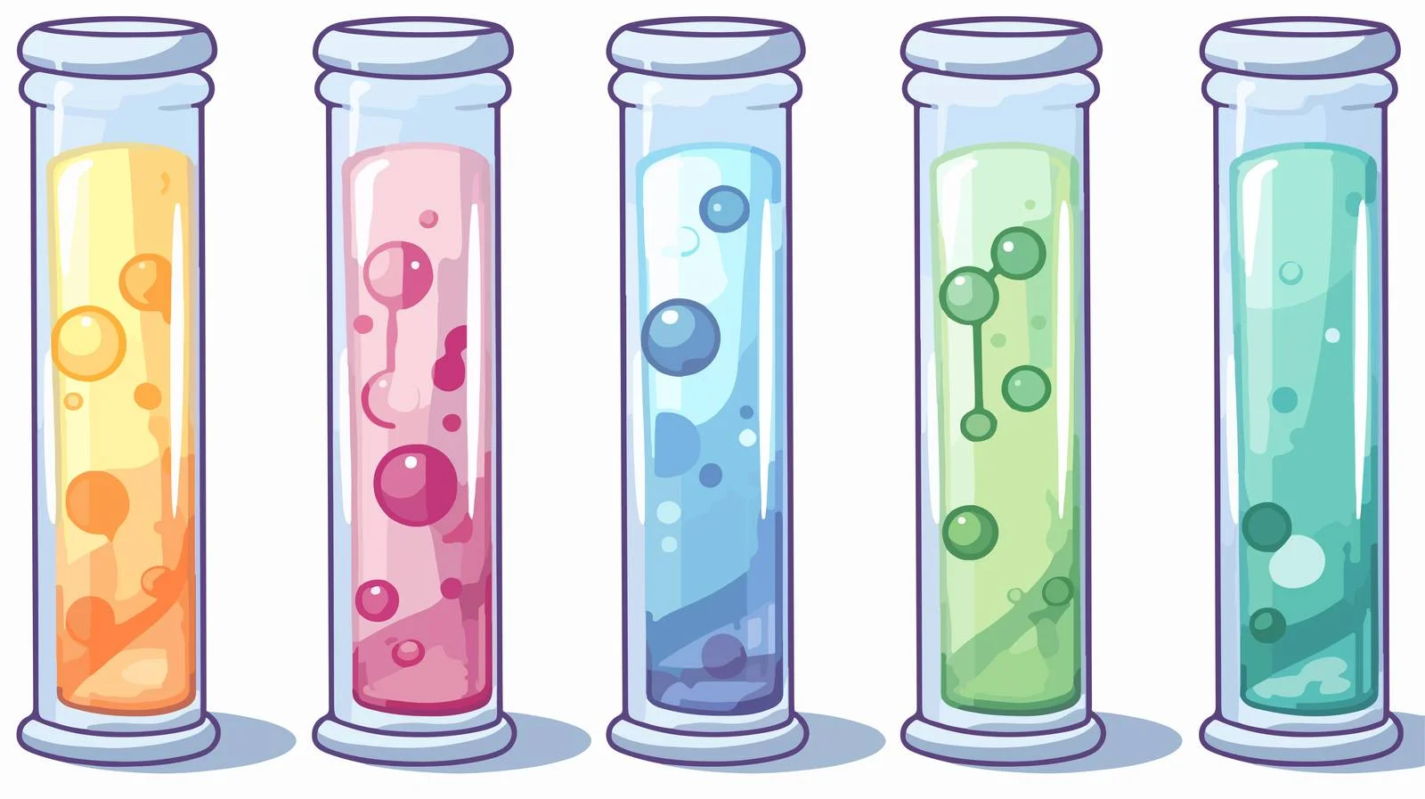 Cartoon Test Tube Sticker — free download from Dotvec