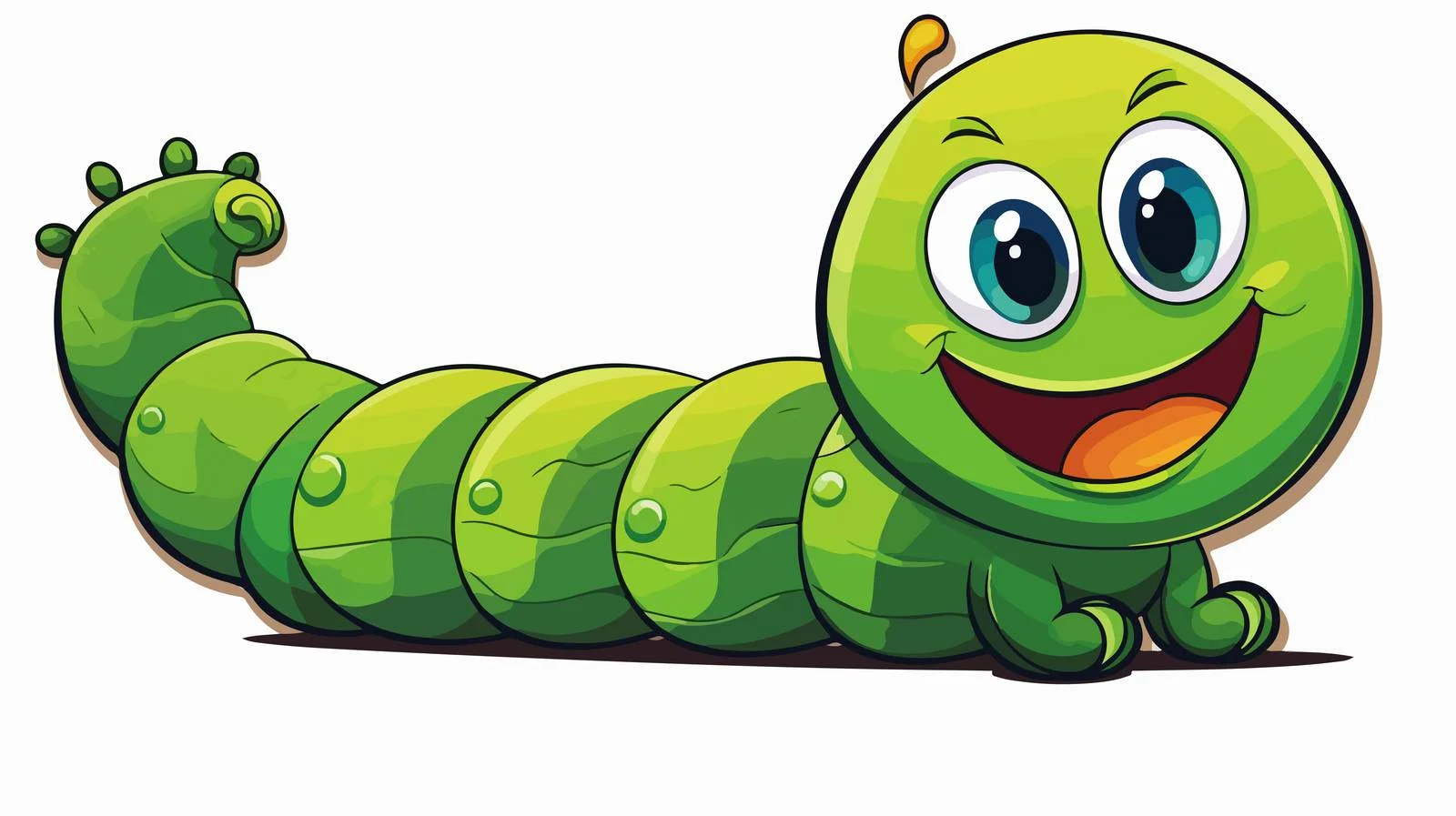Funny Cartoon Caterpillar Sticker — free download from Dotvec