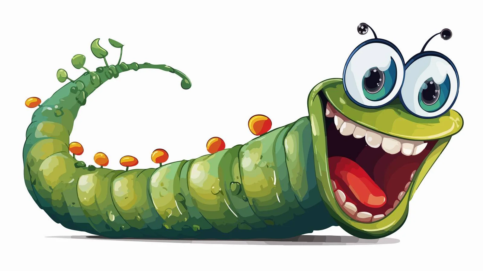 Funny Cartoon Caterpillar Sticker — free download from Dotvec