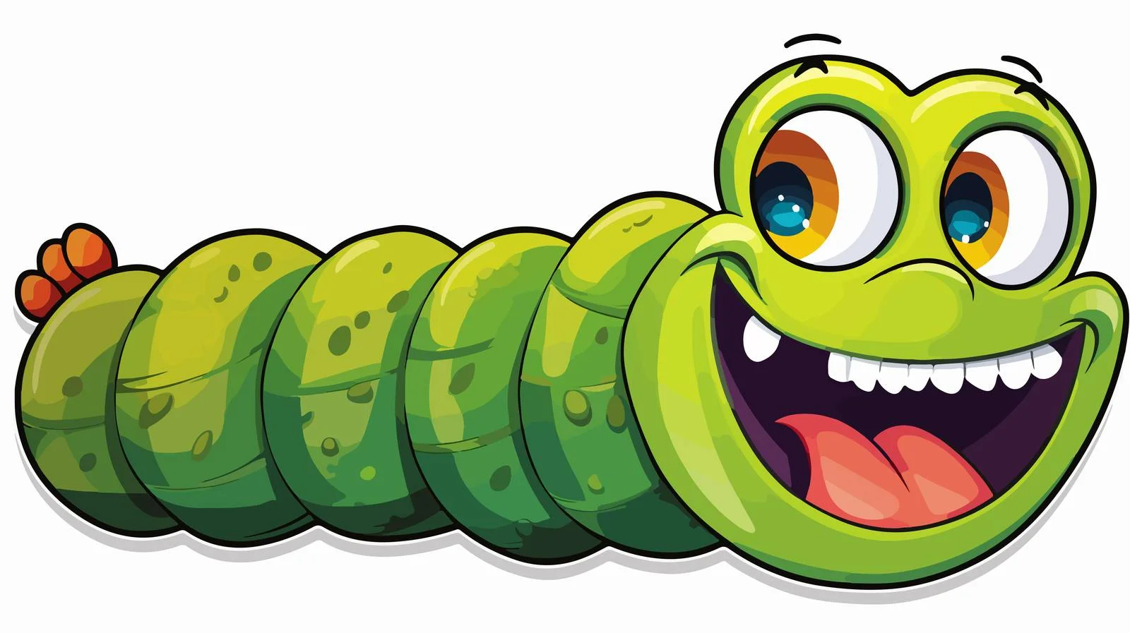 Cartoon Caterpillar Distressed Sticker — free download from Dotvec