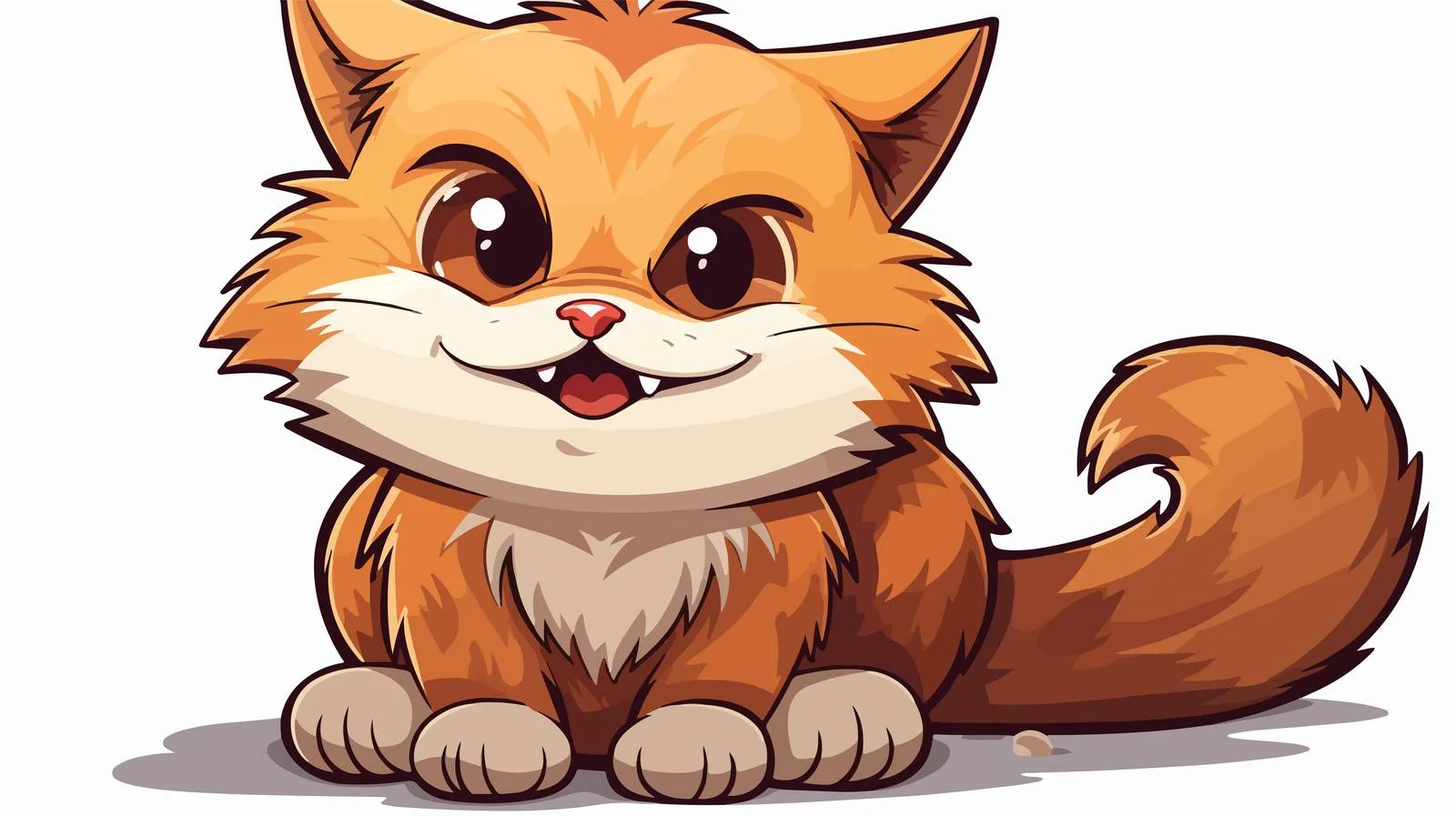 Happy Cartoon Cat Sticker — free download from Dotvec