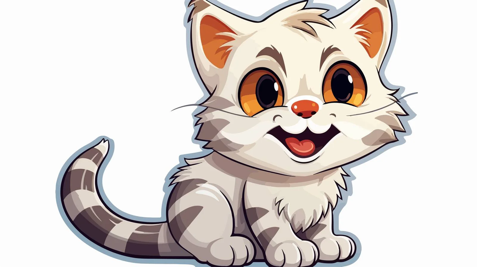 Cheerful Cartoon Cat Sticker — free download from Dotvec