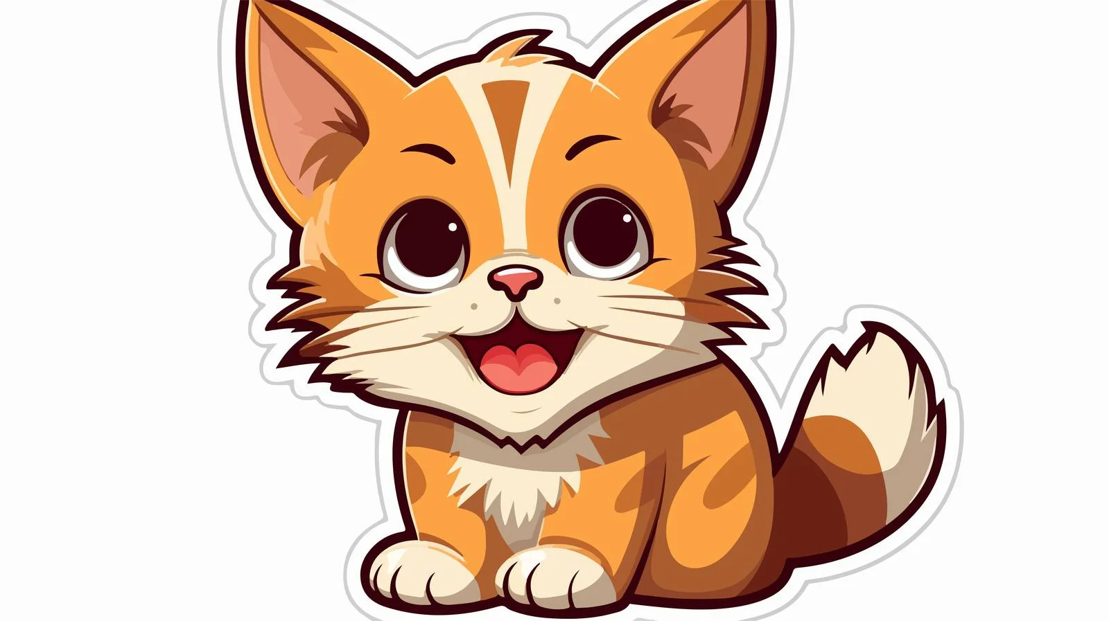 Distressed Cartoon Cat Sticker — free download from Dotvec