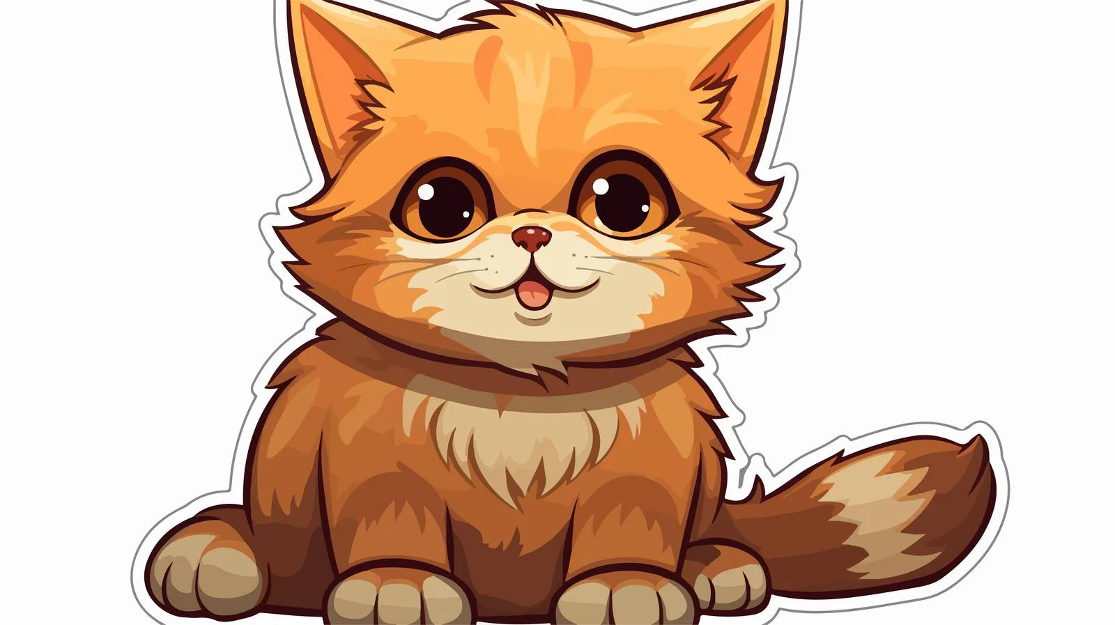 Whimsical Cartoon Cat Sticker — free download from Dotvec