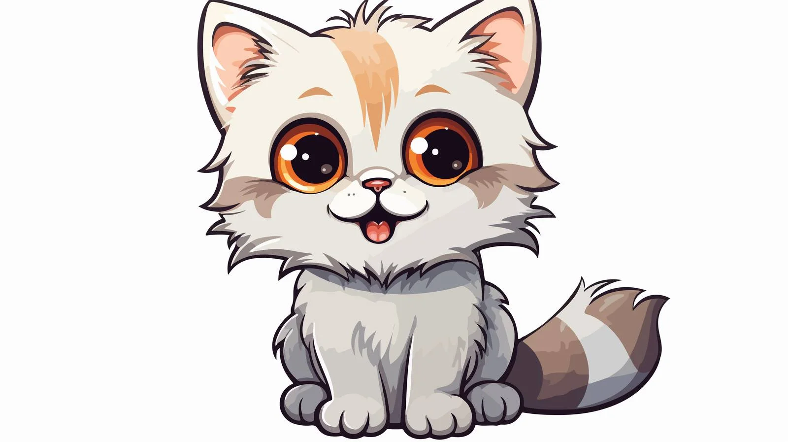 Whimsical Cartoon Cat Sticker — free download from Dotvec