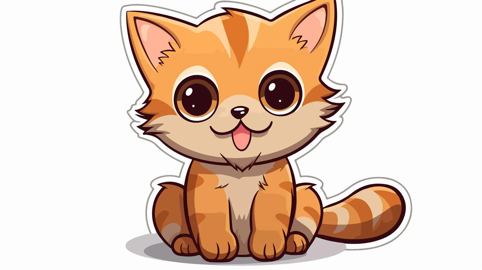 Distressed Cartoon Cat Sticker — free download from Dotvec