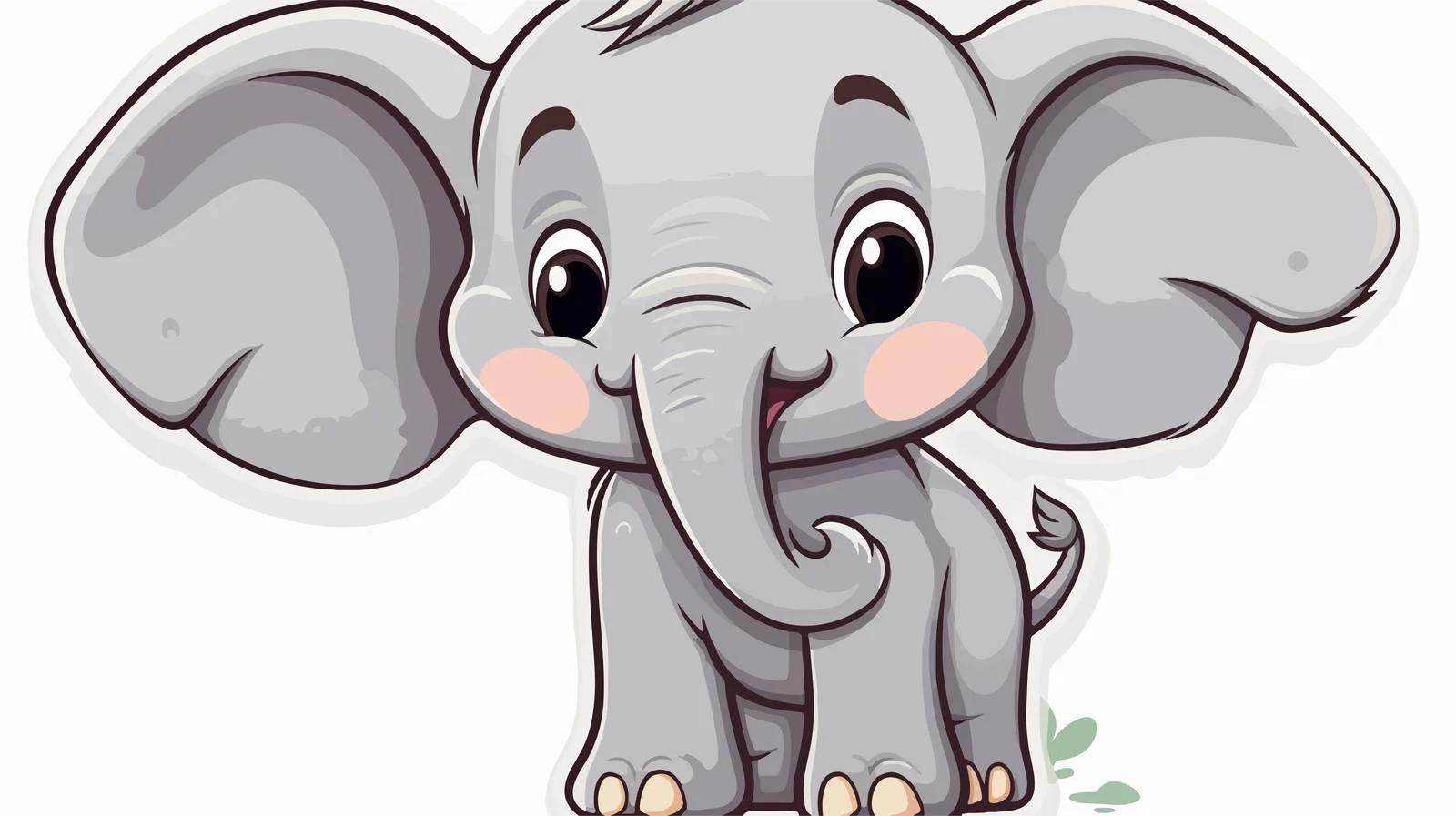 Happy Cartoon Elephant Sticker — free download from Dotvec