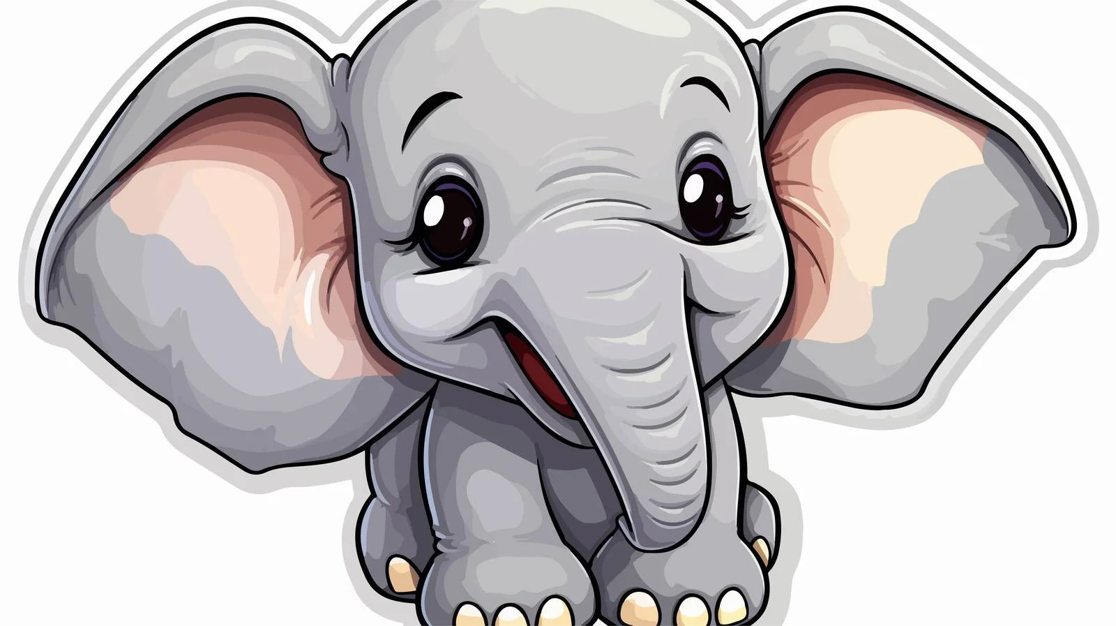 Whimsical Elephant Sticker — free download from Dotvec