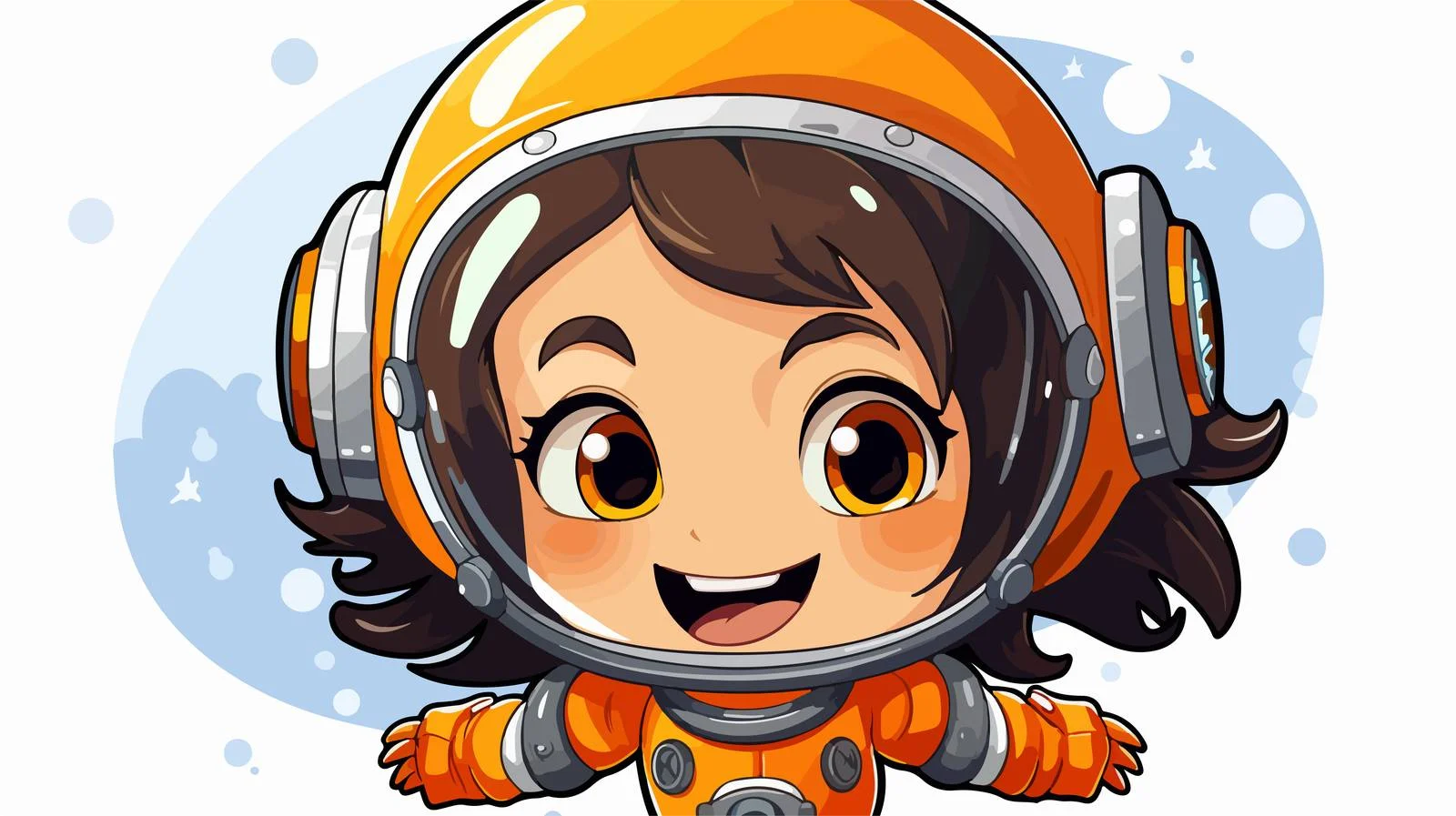Happy Cartoon Space Girl Sticker — free download from Dotvec