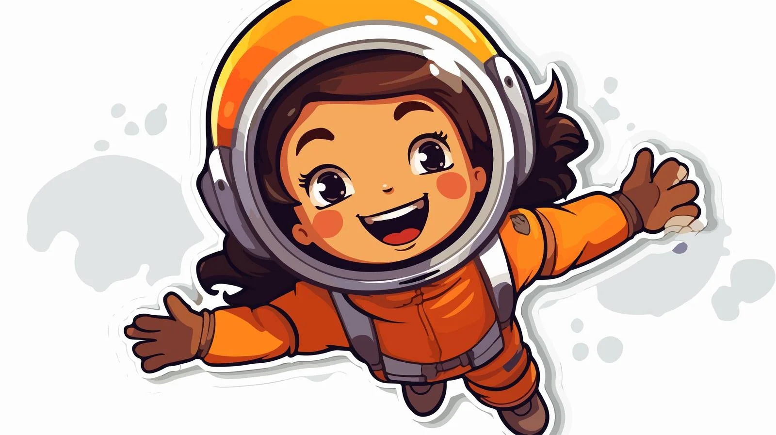 Distressed Cartoon Space Girl Sticker — free download from Dotvec