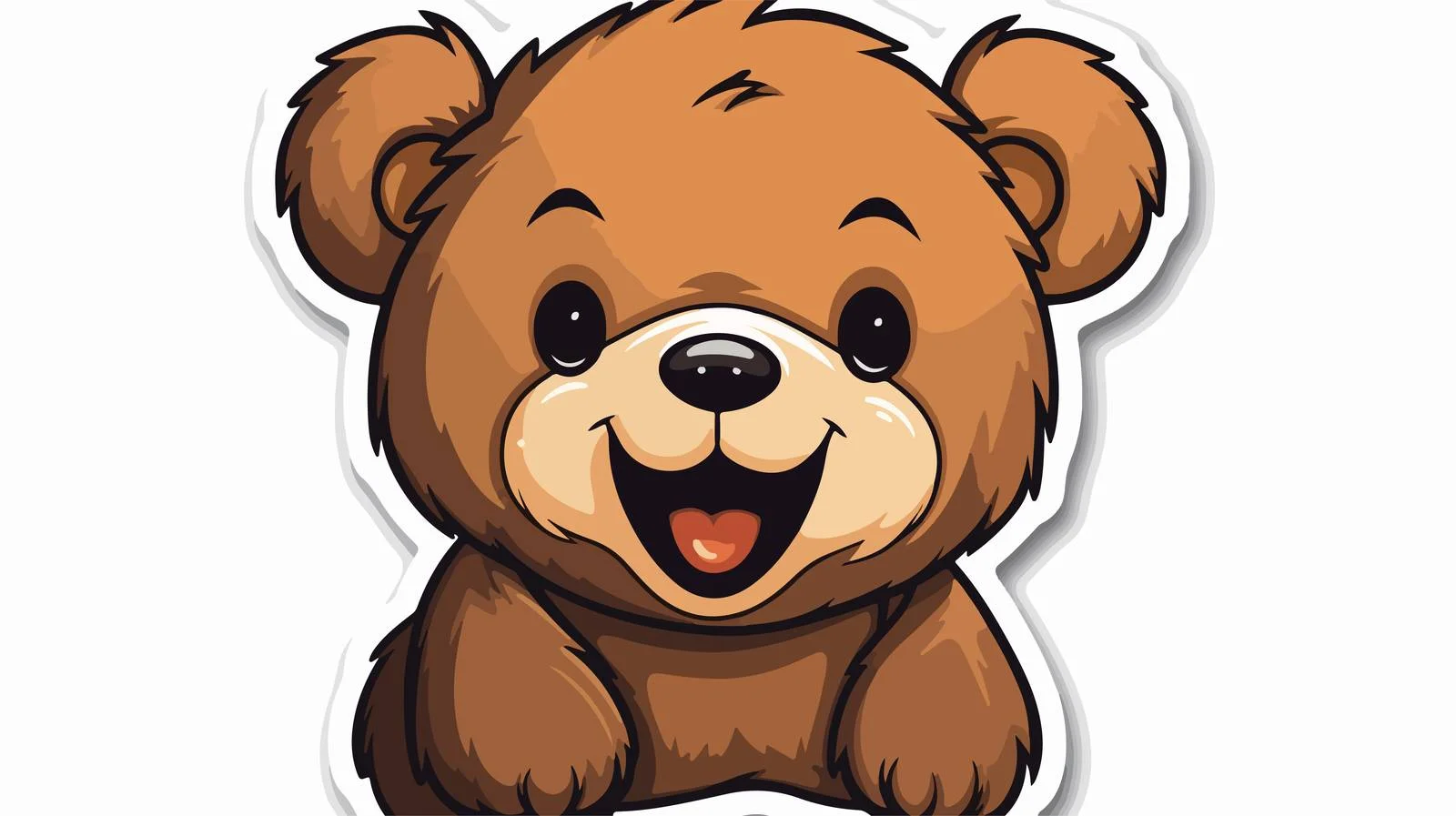 Laughing Teddy Bear Sticker — free download from Dotvec