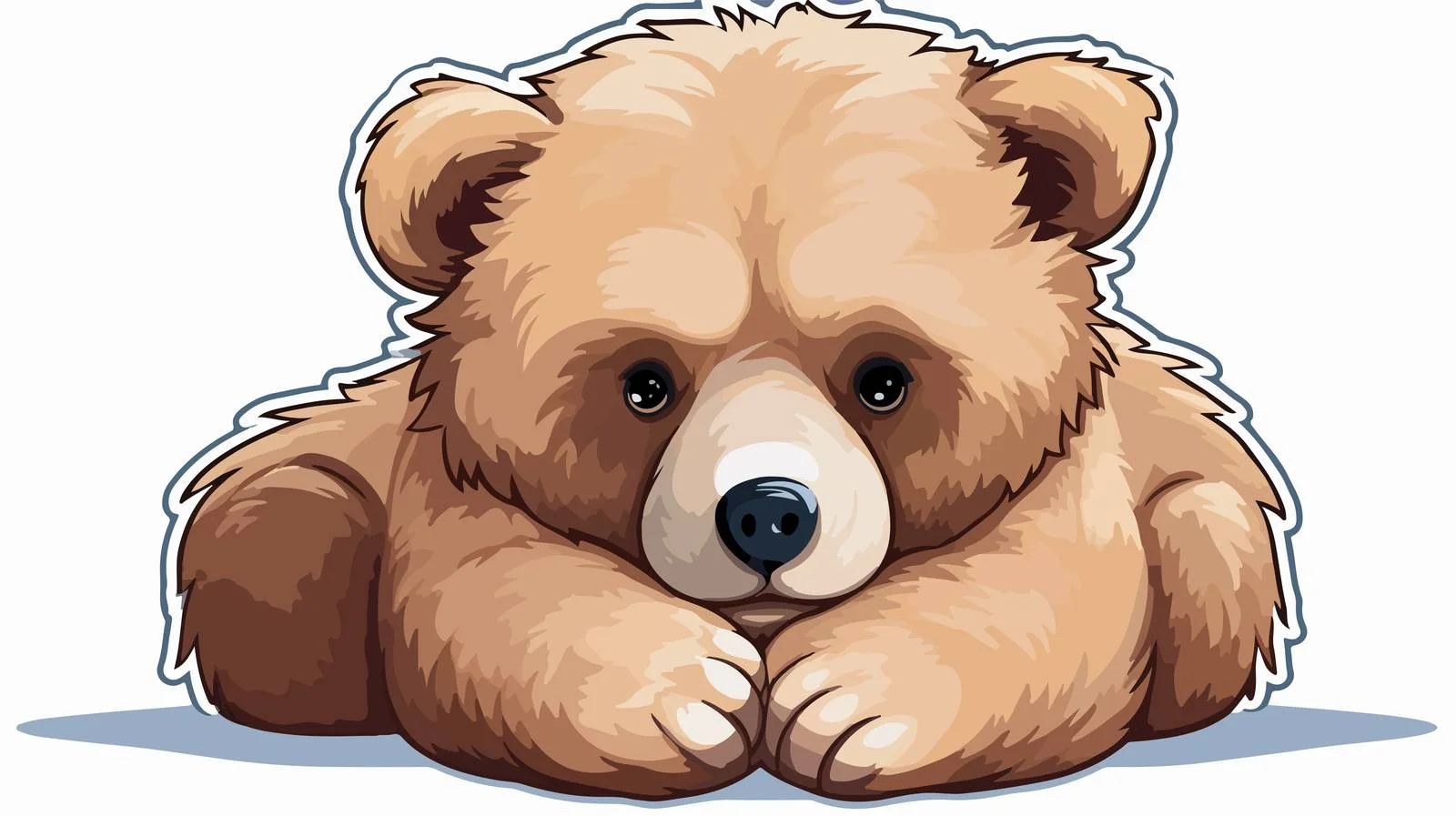 Peaceful Cartoon Bear Cub Sticker — free download from Dotvec