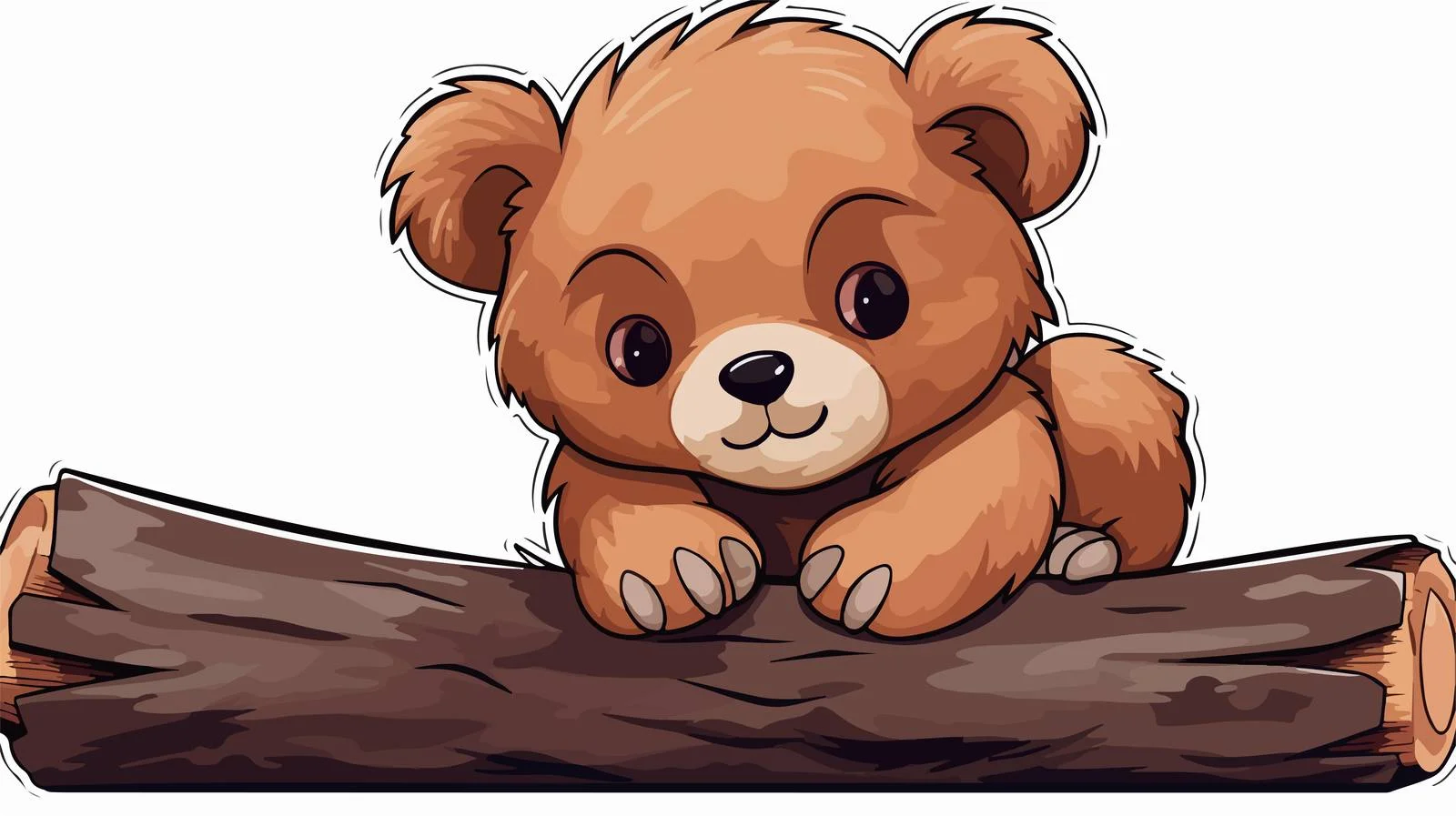 Peaceful Cartoon Bear Cub Sticker — free download from Dotvec