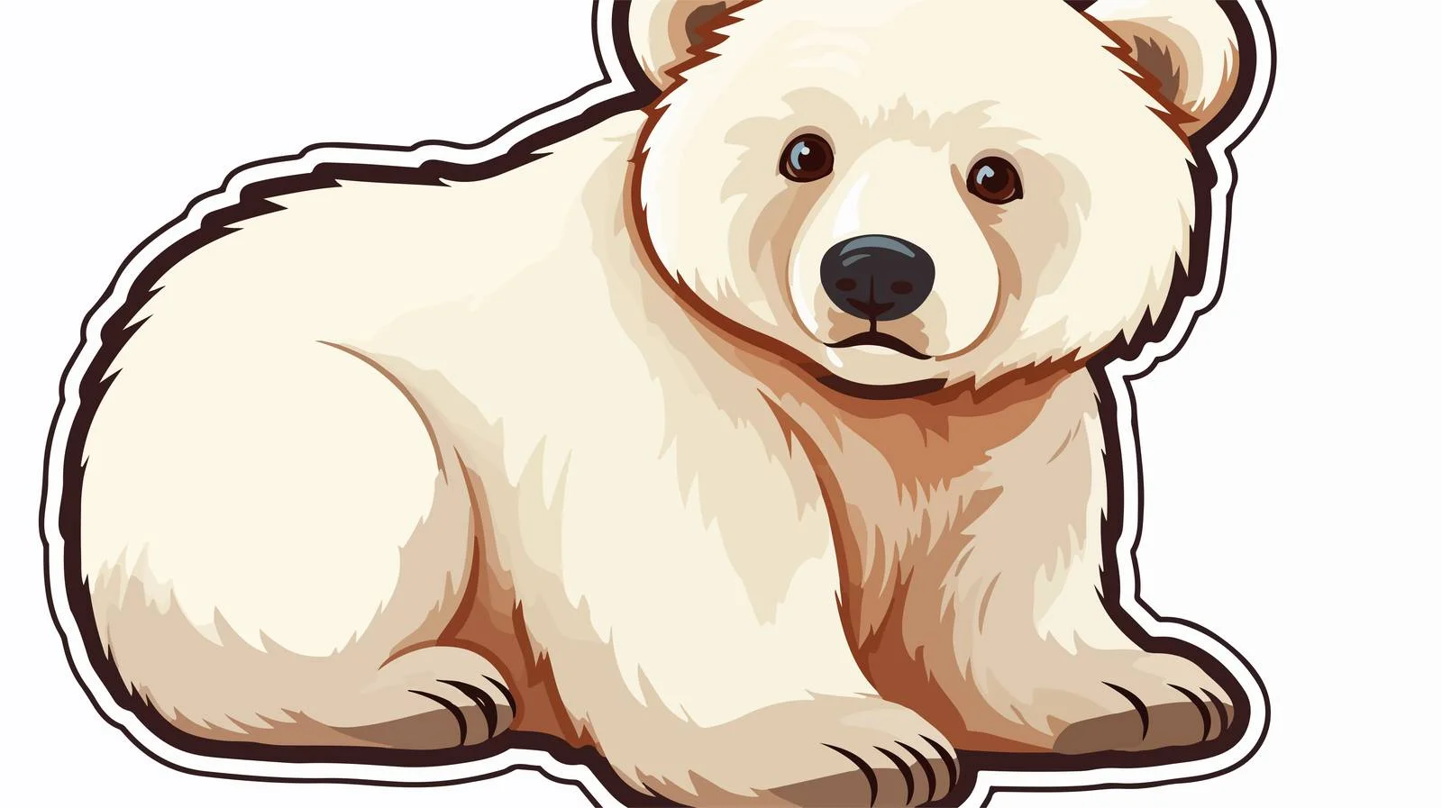 Peaceful Cartoon Bear Cub Sticker — free download from Dotvec