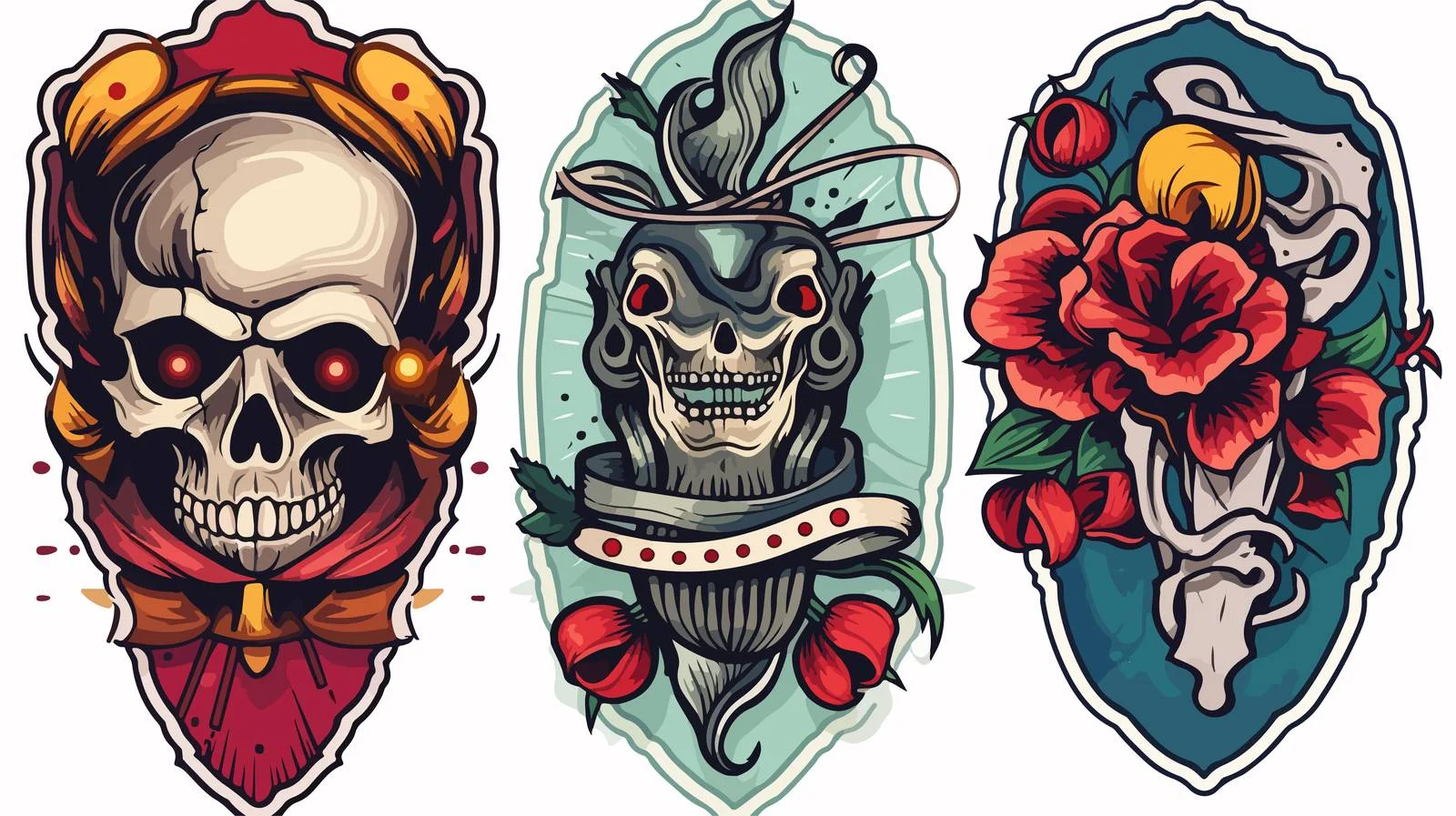 Traditional Style Distressed Sticker Tattoo — free download from Dotvec