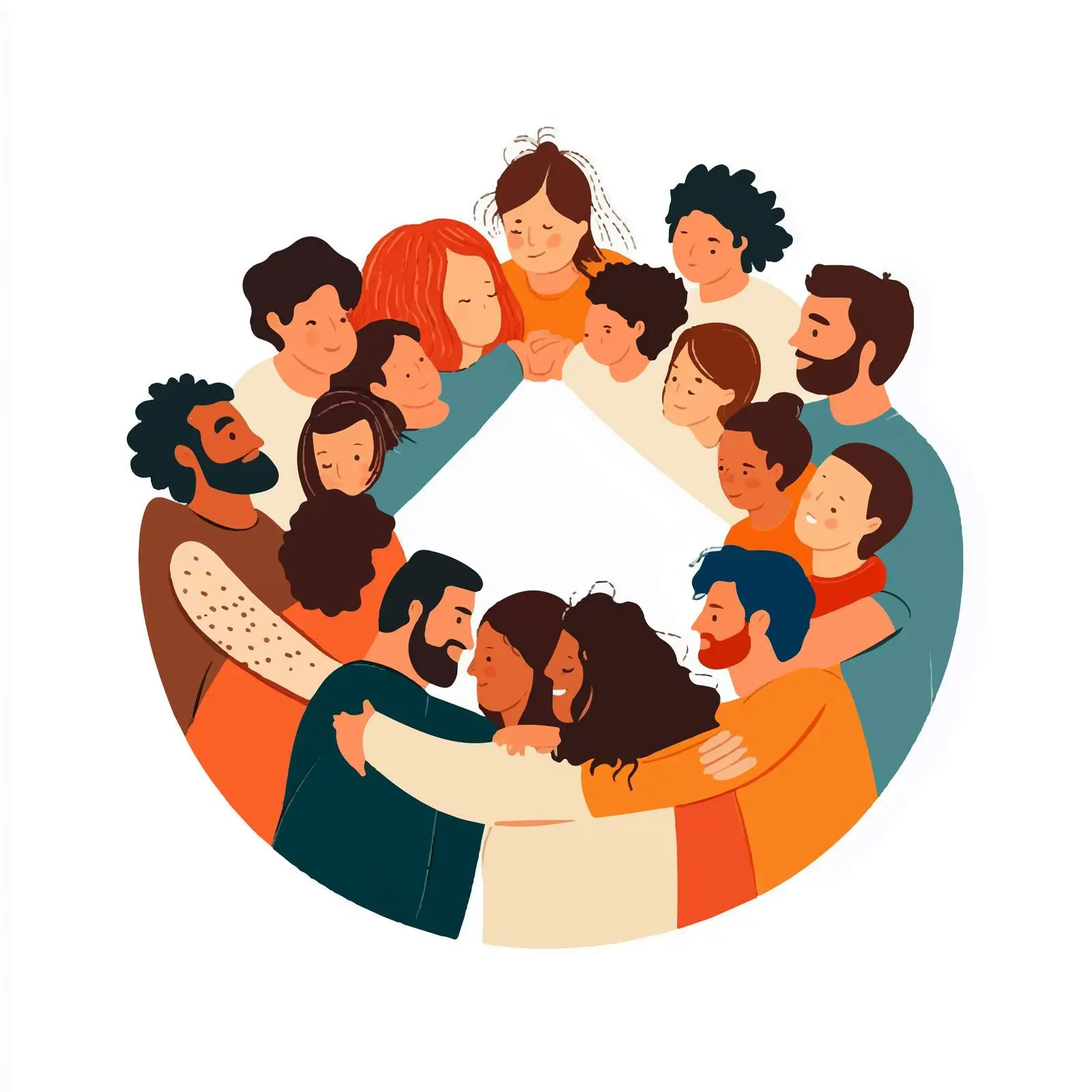Diverse Group Embracing in Unity — free download from Dotvec