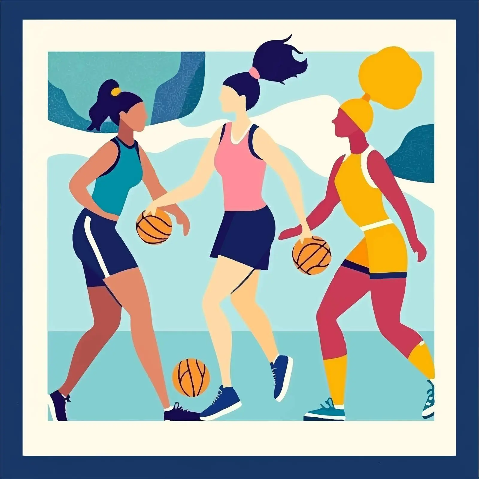 Diverse Women Practicing Sports Illustration — free download from Dotvec