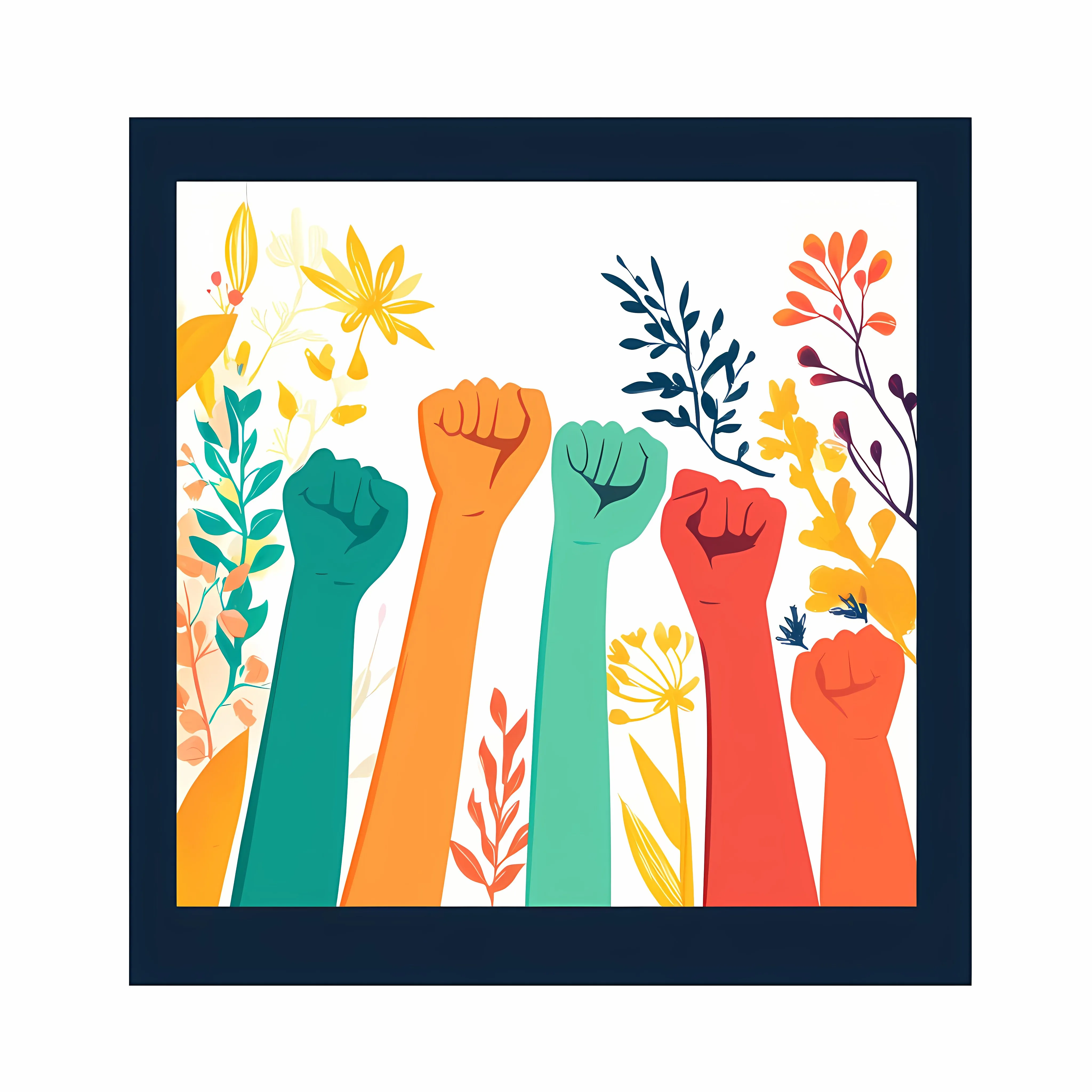 Diverse Women's Fists Protesting Vector Illustration — free download from Dotvec