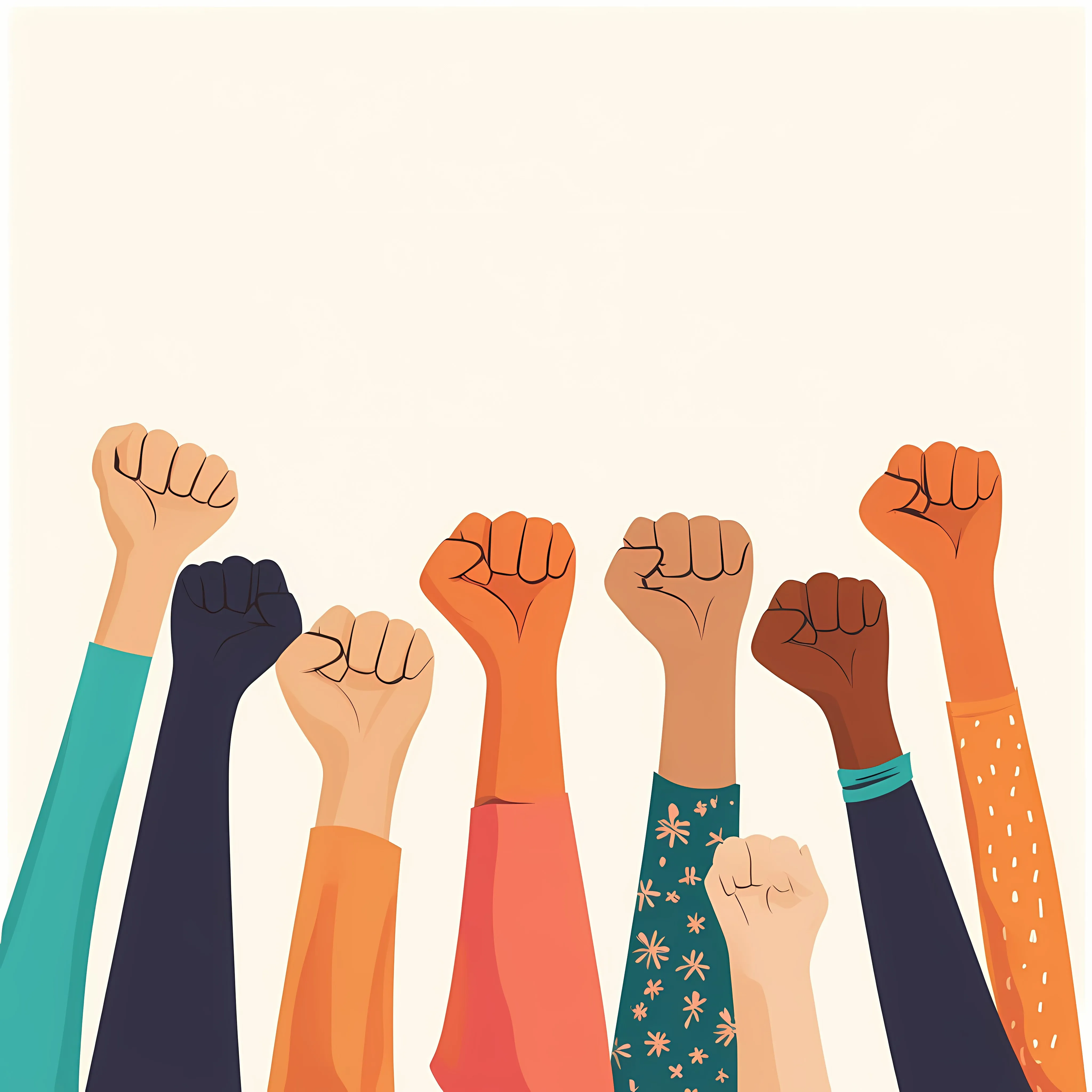 Diverse Women Fists Protesting Flat Vector Illustration — free download from Dotvec