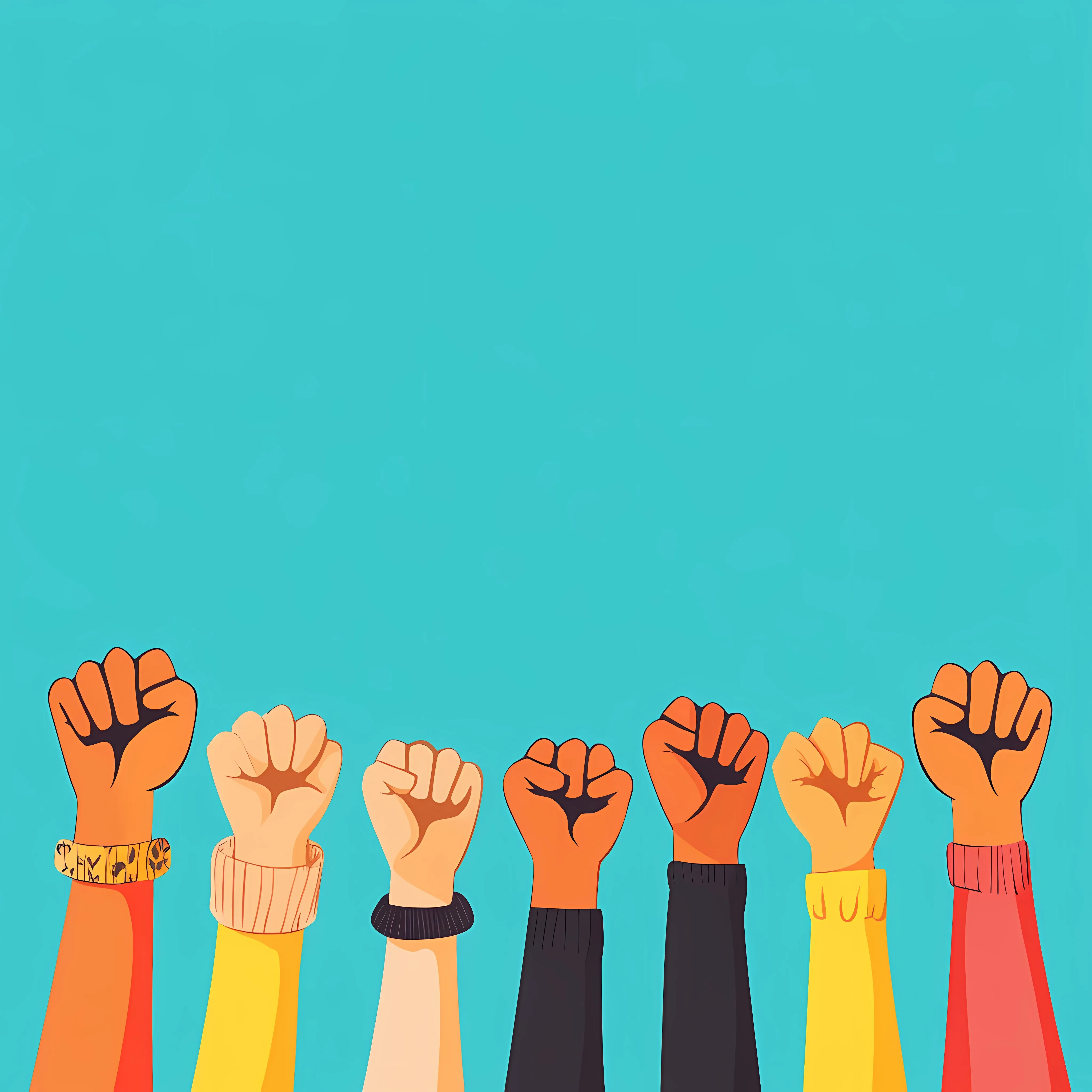 Diverse Women Protesting with Fists Raised – free fist image from Dotvec