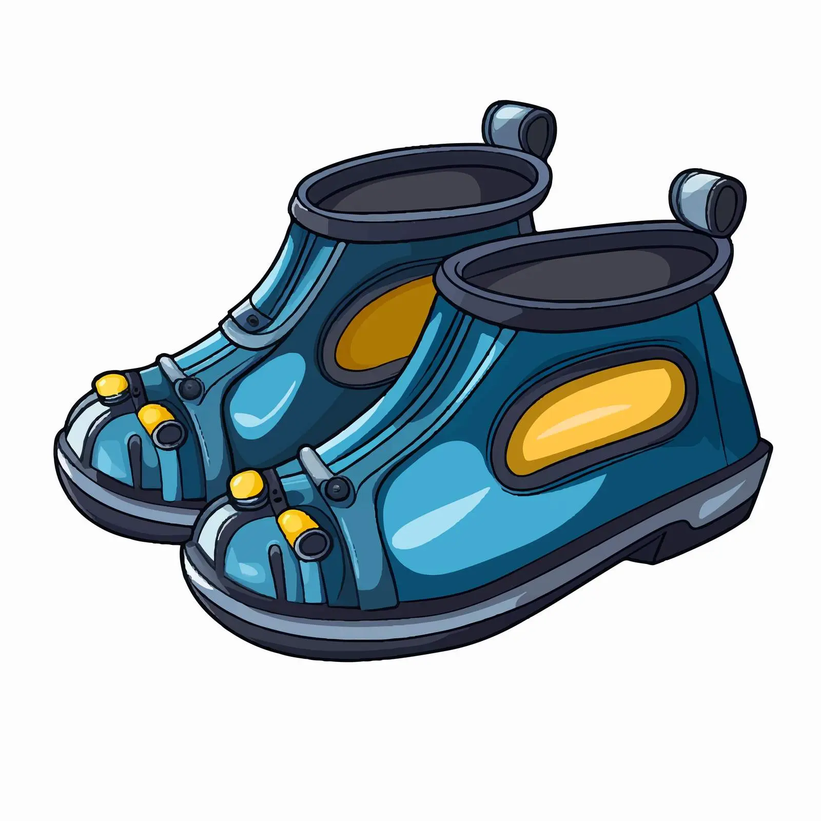 Cartoon Vector Illustration of Diving Shoes – free outdoor sports image from Dotvec