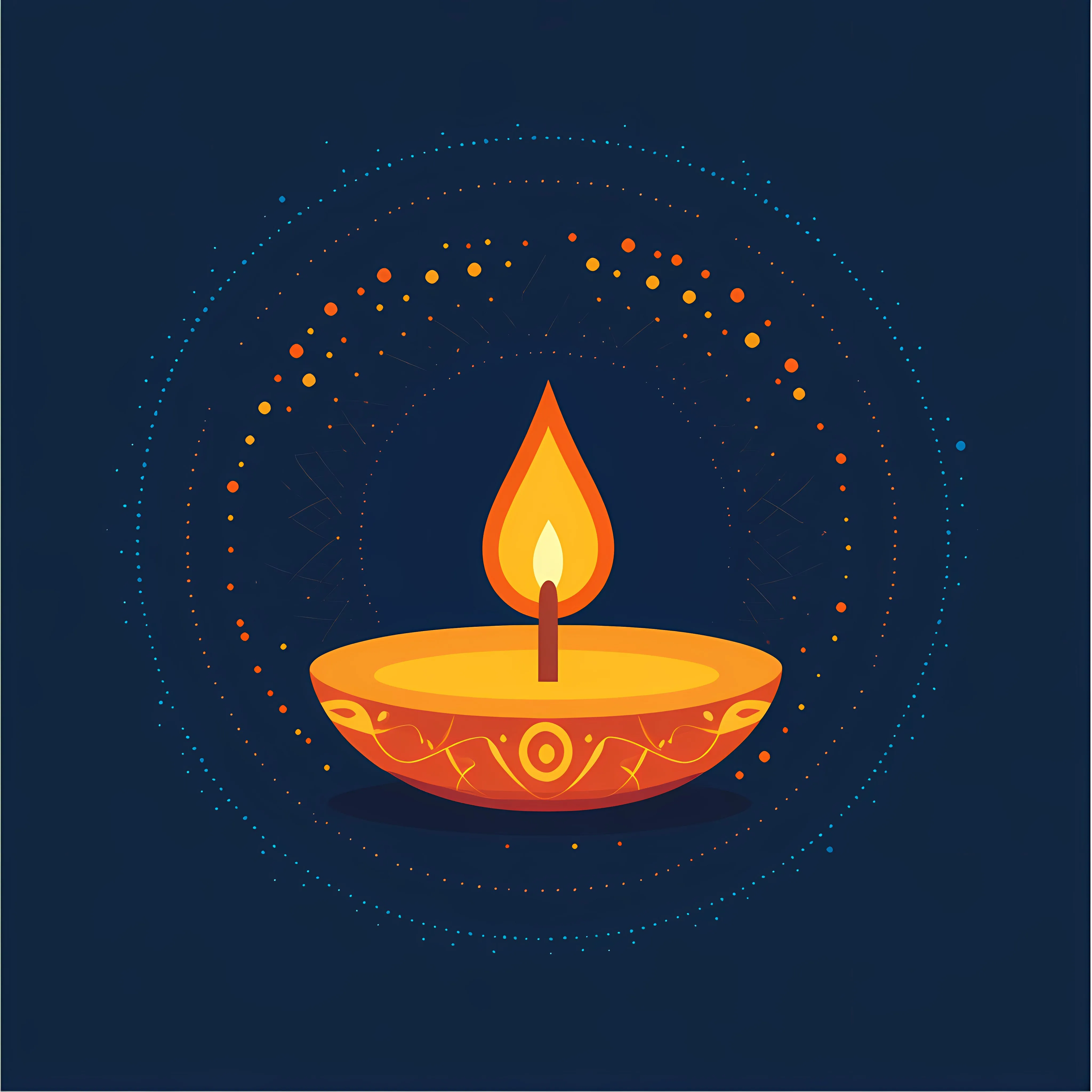 Diwali Diya Lamp Flat Vector Illustration — free download from Dotvec