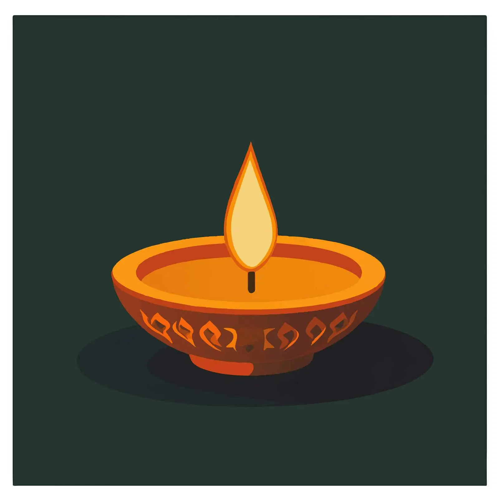 Flat Vector Diya Lamp Illustration — free download from Dotvec