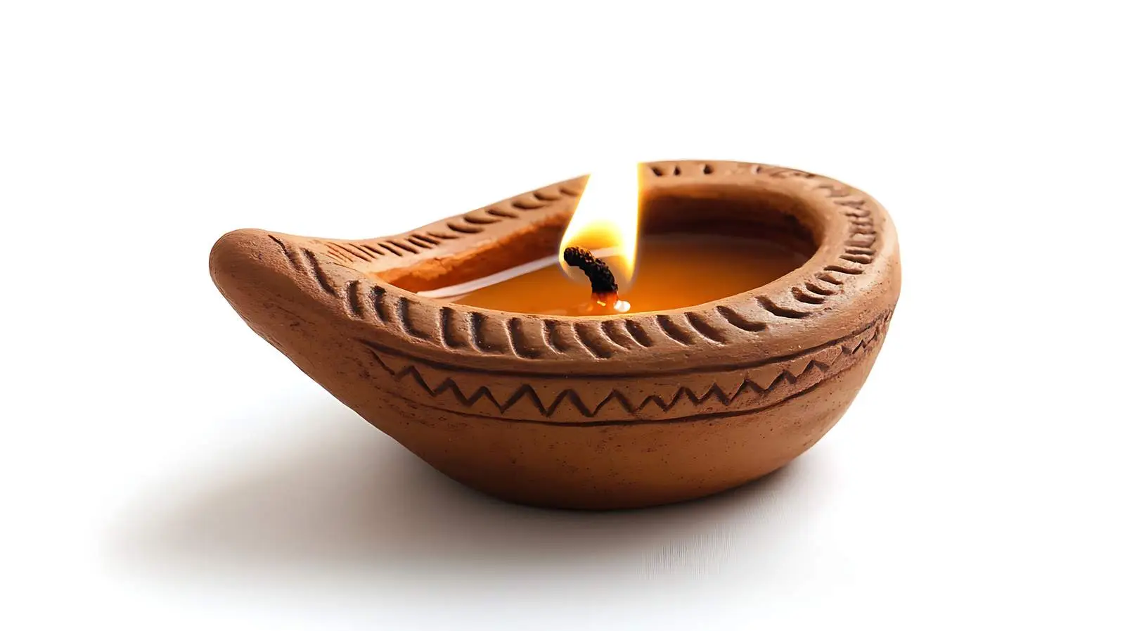 Traditional Diya Lamp on White Background — free download from Dotvec