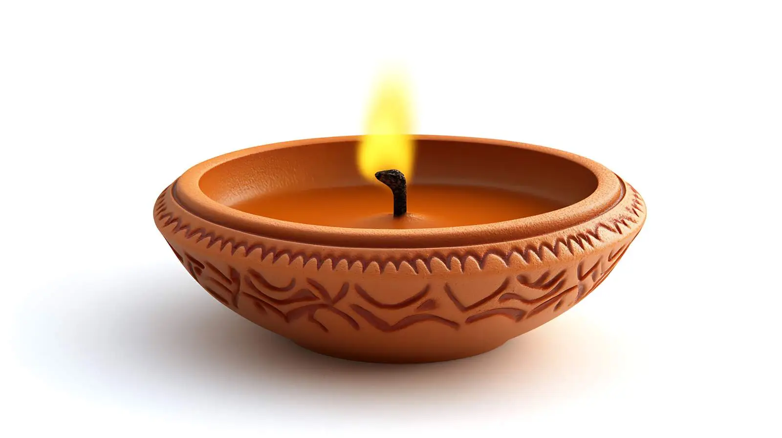 Traditional Diya Lamp on White Background — free download from Dotvec