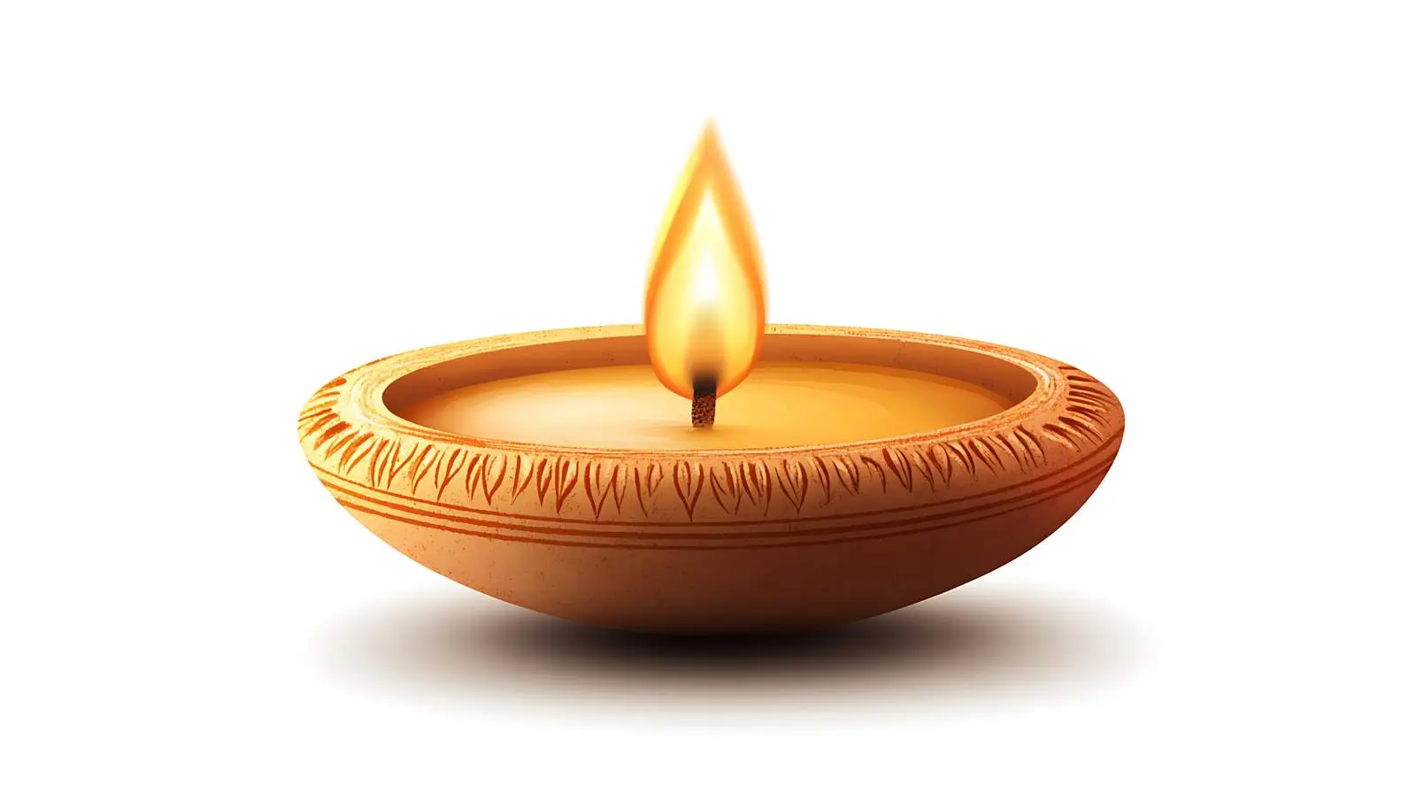 Traditional Diya Lamp on White Background — free download from Dotvec
