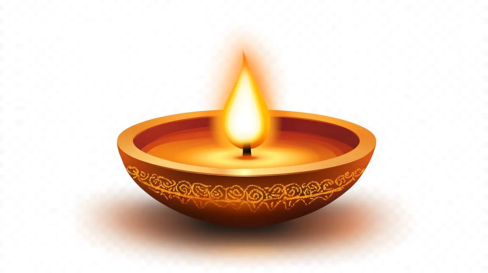 Traditional Diya Lamp on White Background — free download from Dotvec