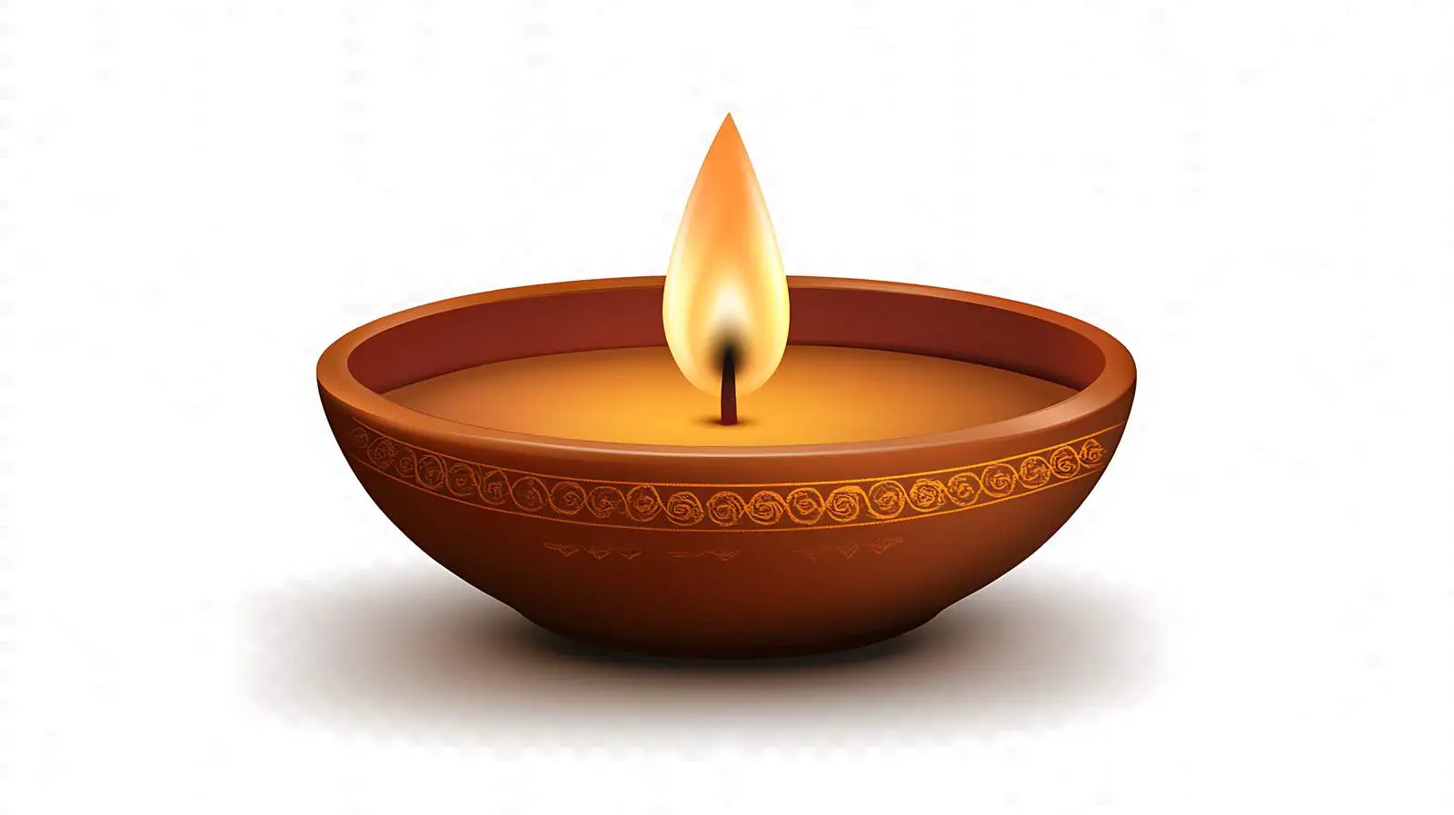 Traditional Diya Lamp on White Background — free download from Dotvec