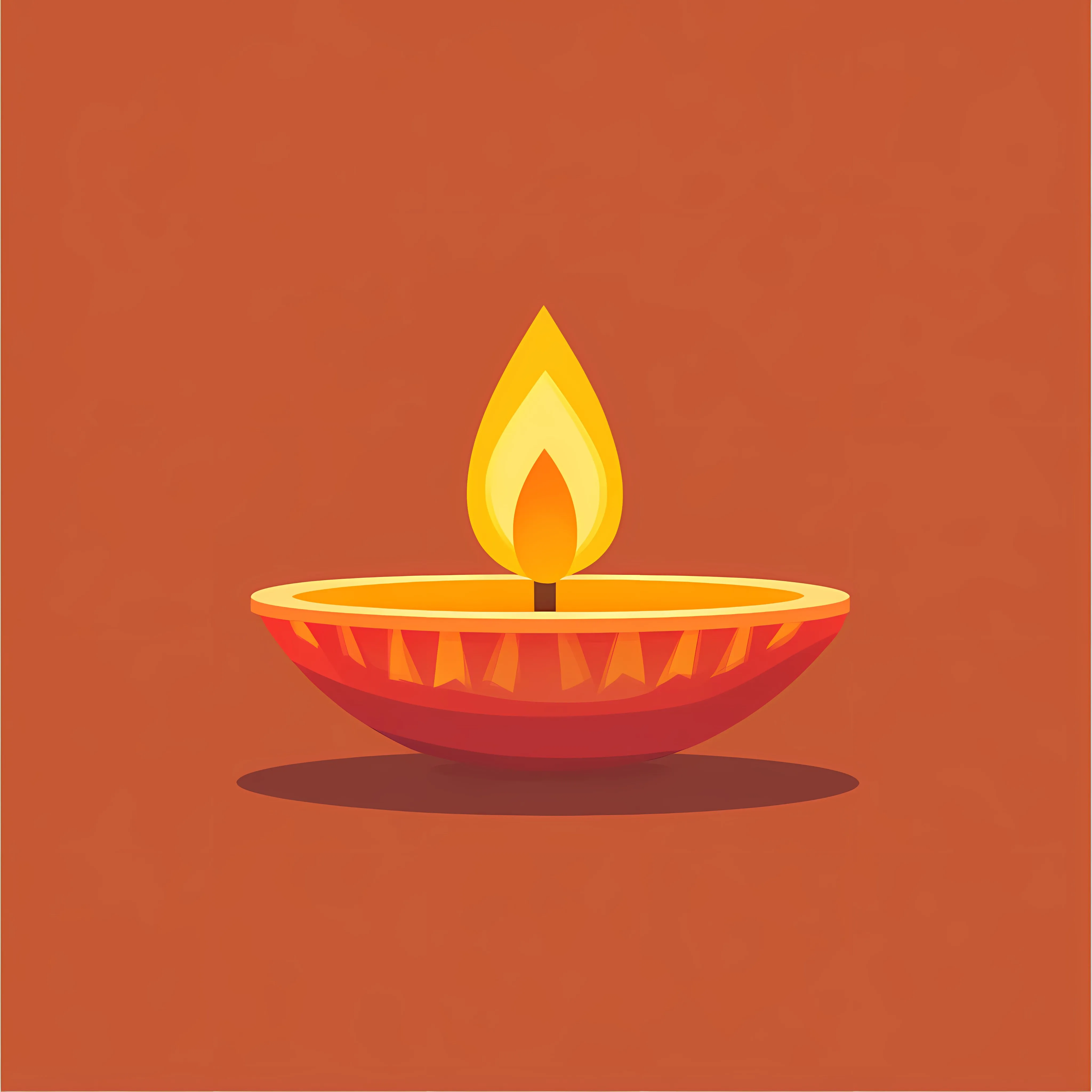 Flat Vector Illustration of Diya Lamp Light — free download from Dotvec