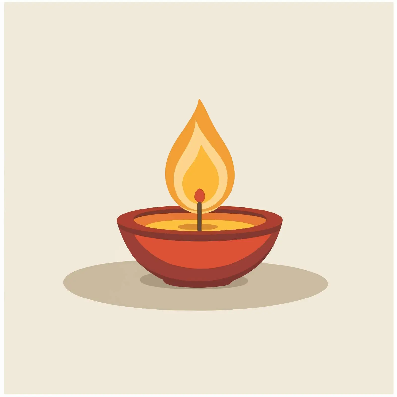 Flat Vector Diya Lamp Illustration — free download from Dotvec