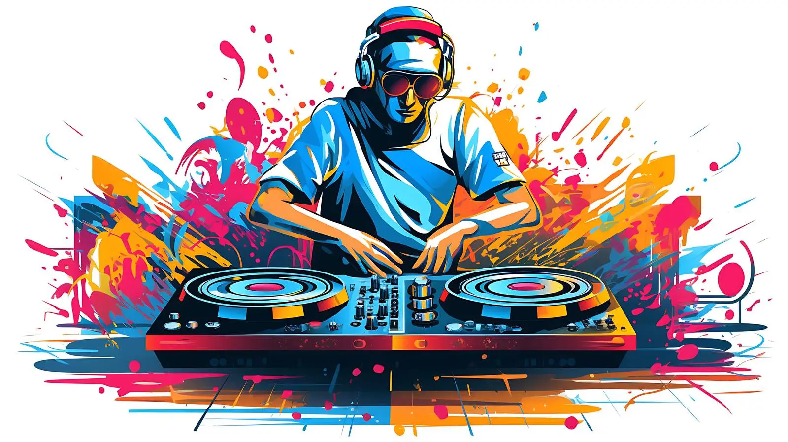 DJ Music Playback Illustration — free download from Dotvec